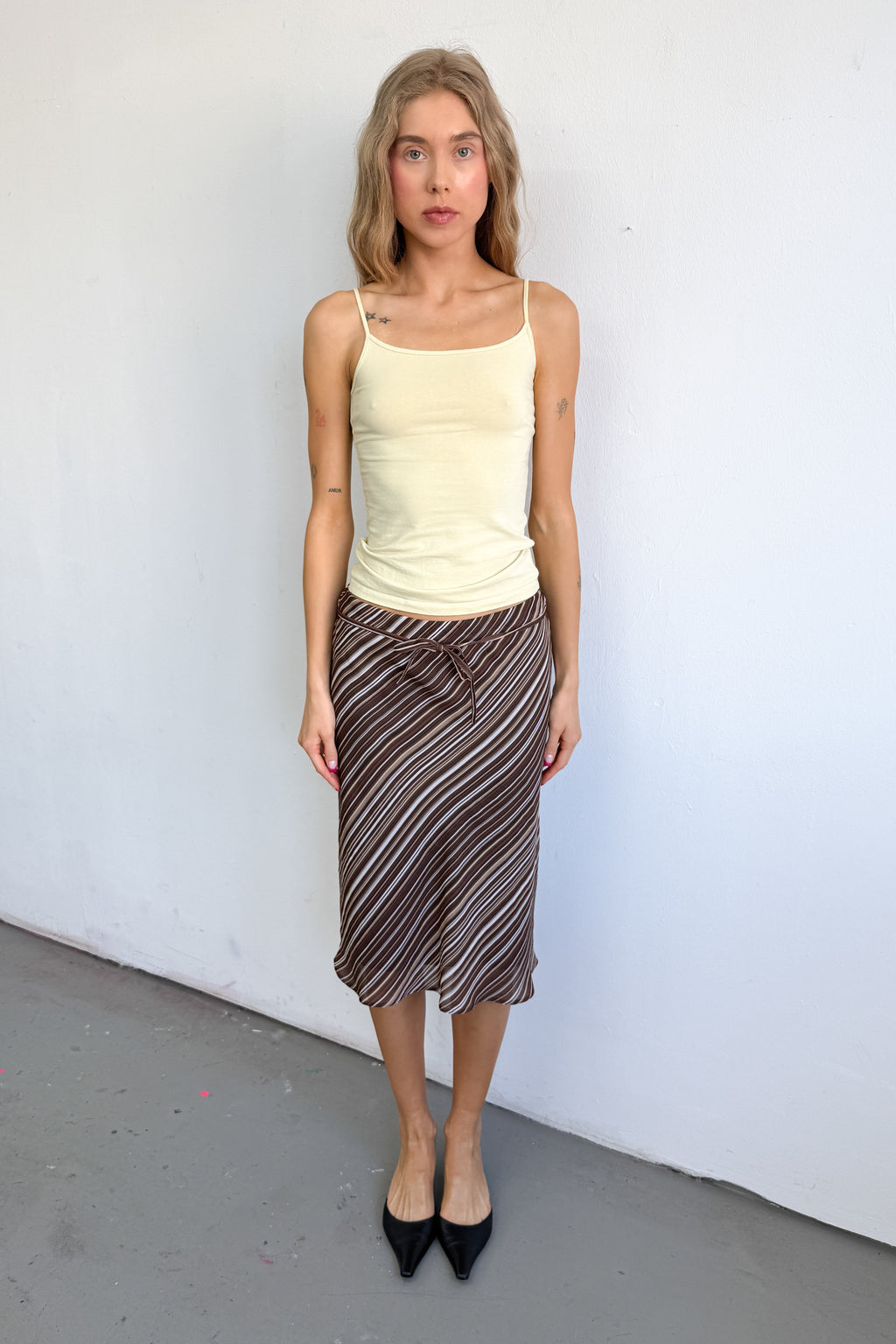 Brown Striped Skirt