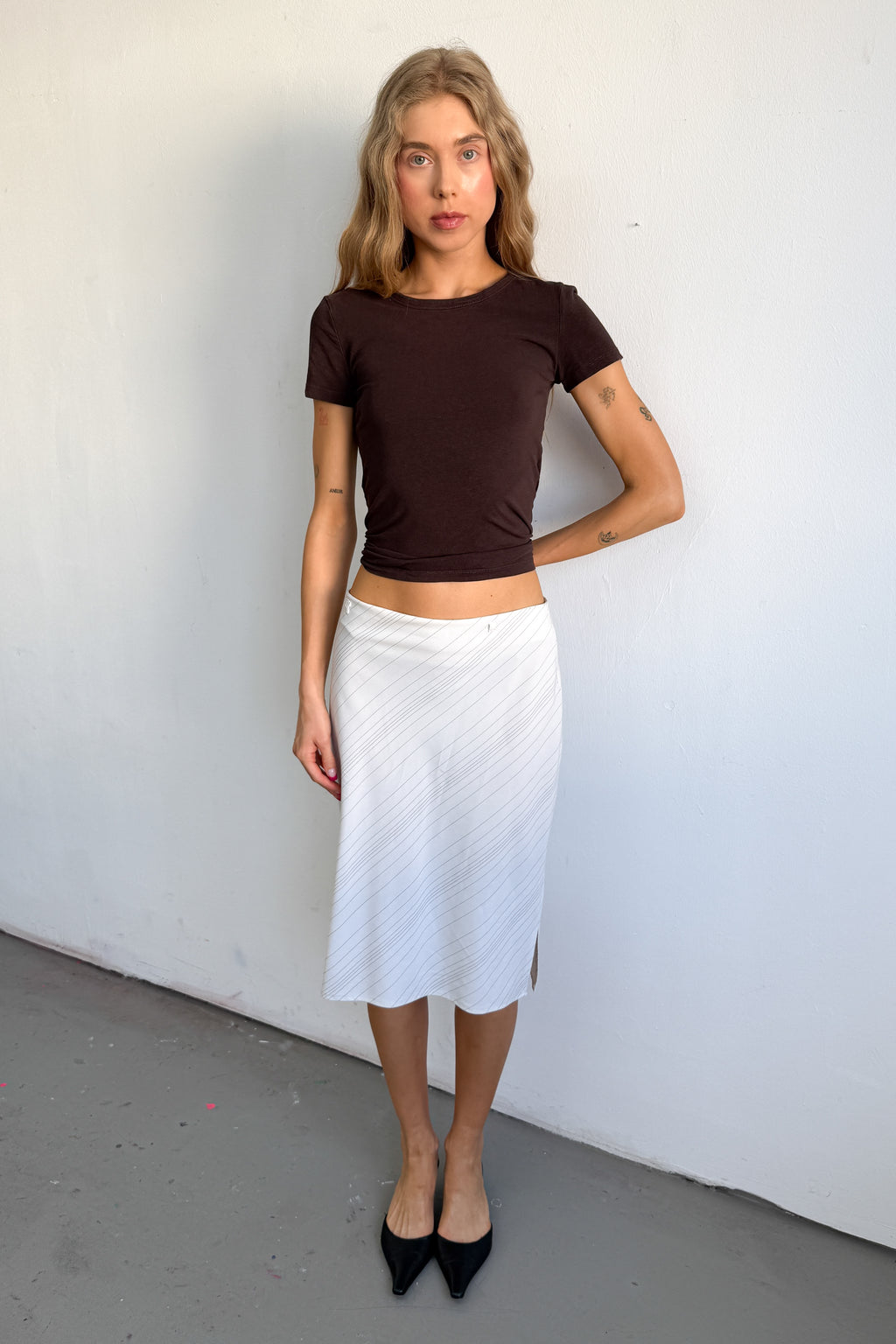 Offwhite Skirt Pinstripe