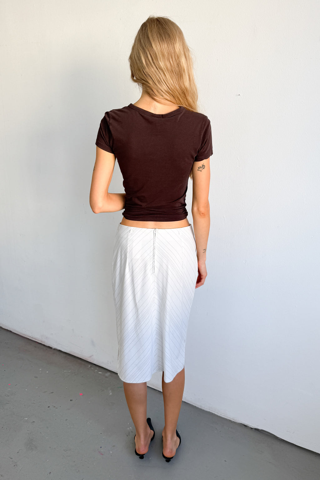 Offwhite Skirt Pinstripe