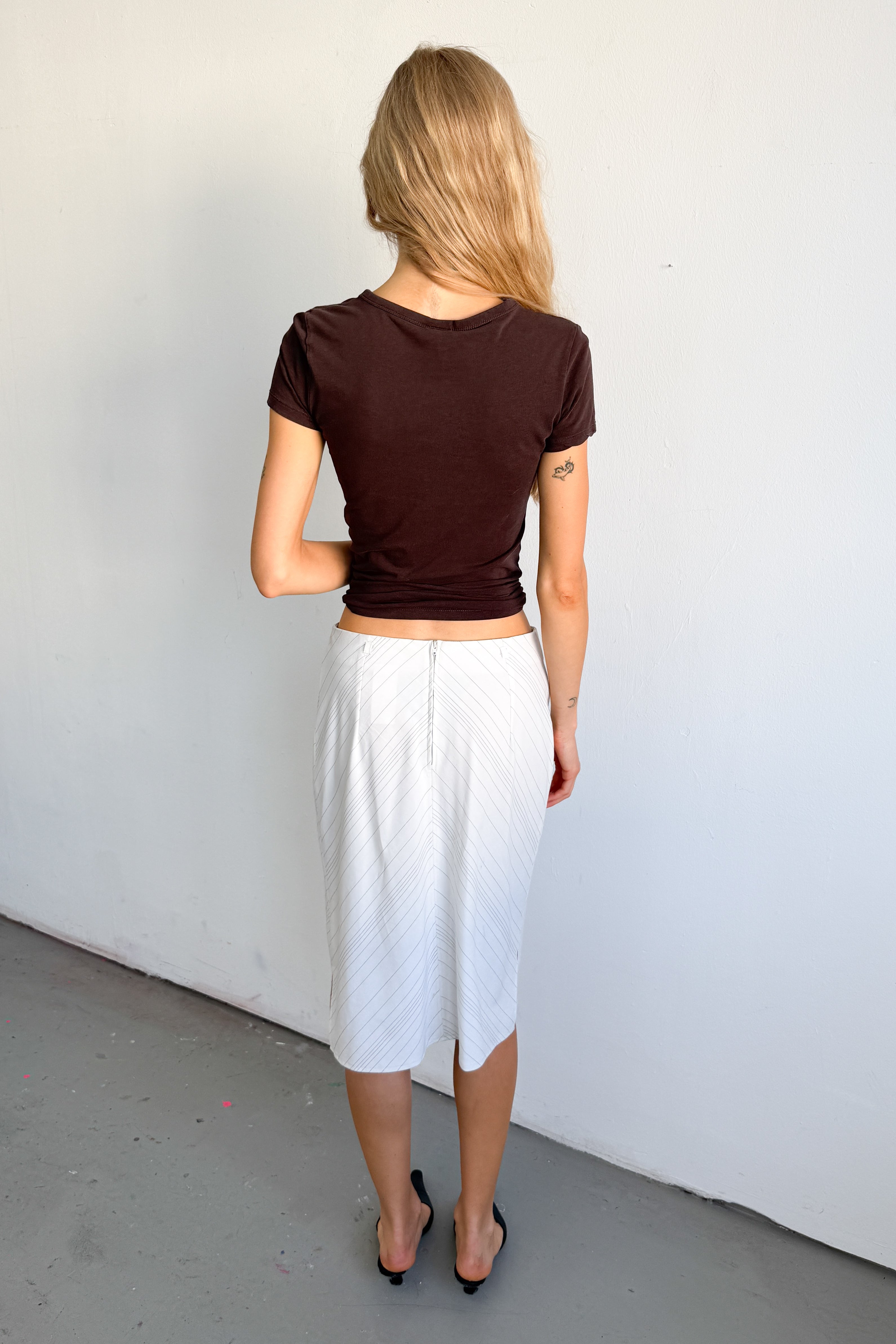 Offwhite Skirt Pinstripe