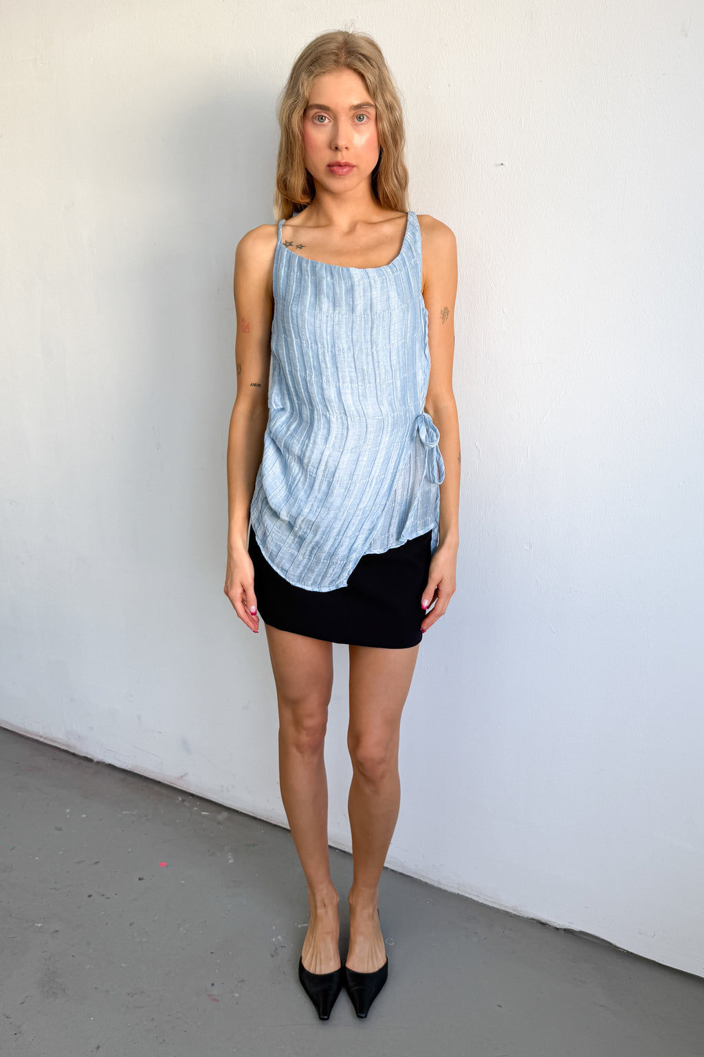 Light Blue Wrap Top Tie