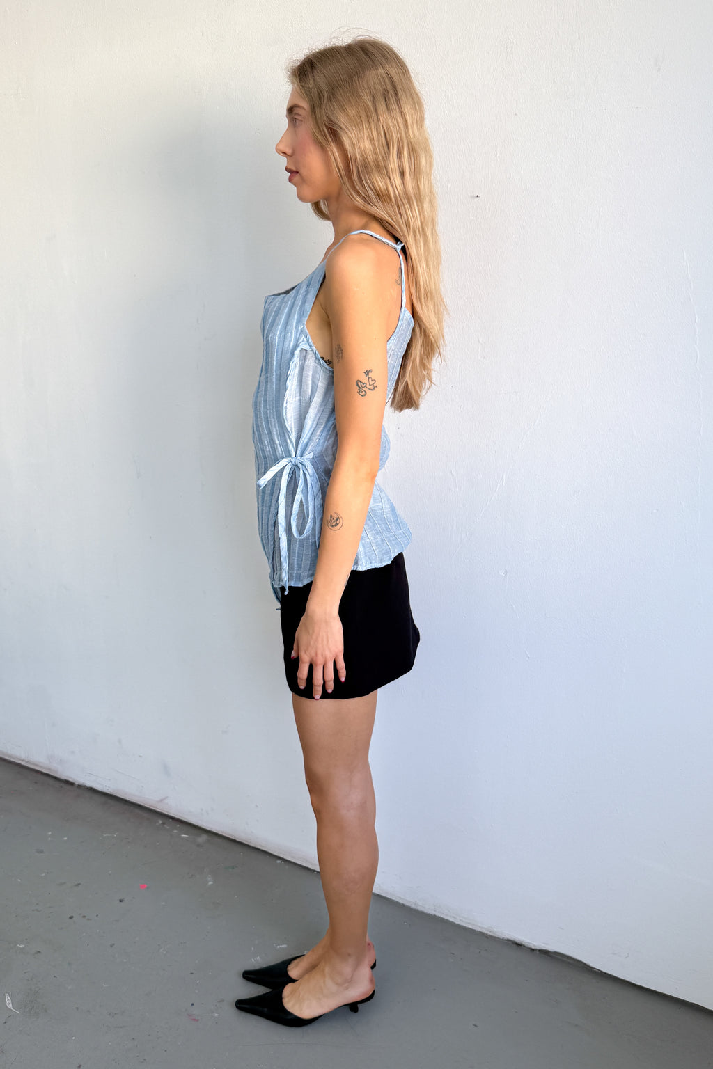 Light Blue Wrap Top Tie