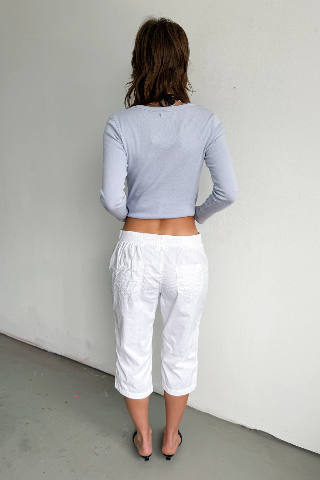 White Cotton Capri - Size L