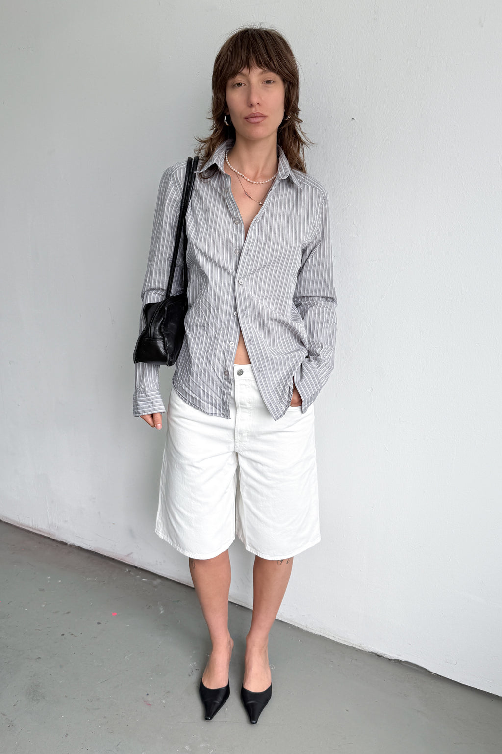 Grey Tailored Shirt Stripes Calvin Klein - Size L