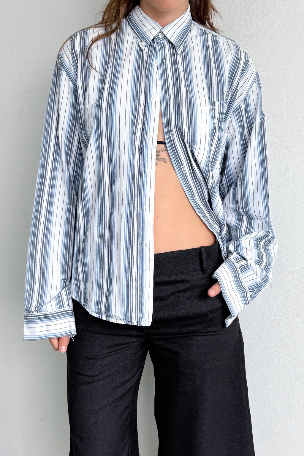 Grey Shirt Striped Men - Size M/L