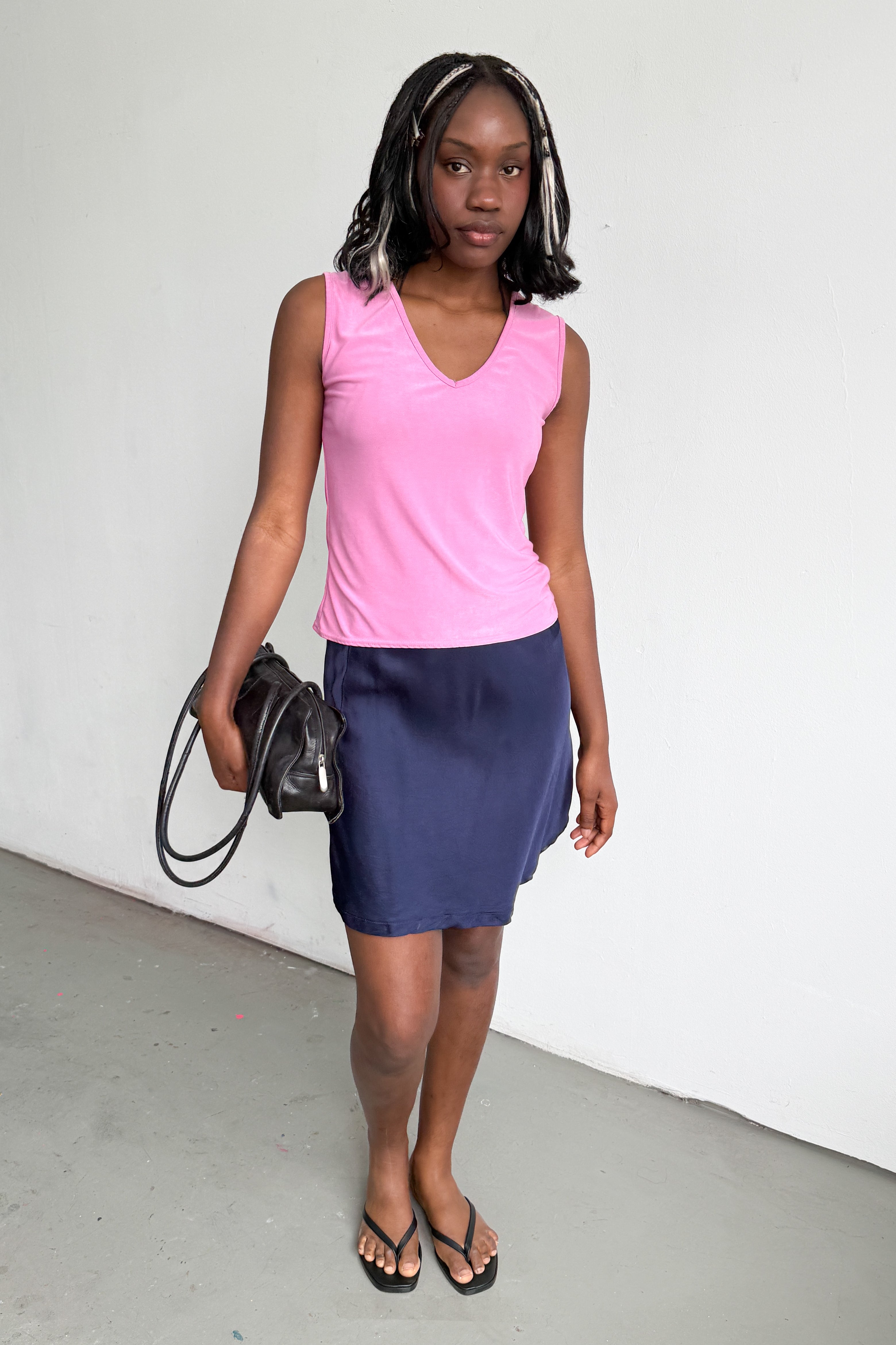 Dark Blue Flowey Skirt