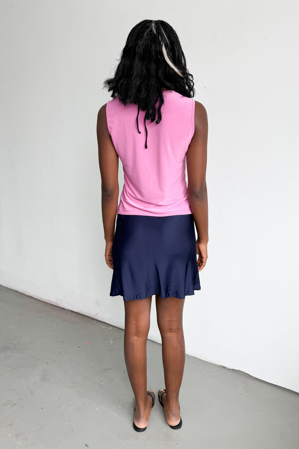 Dark Blue Flowey Skirt