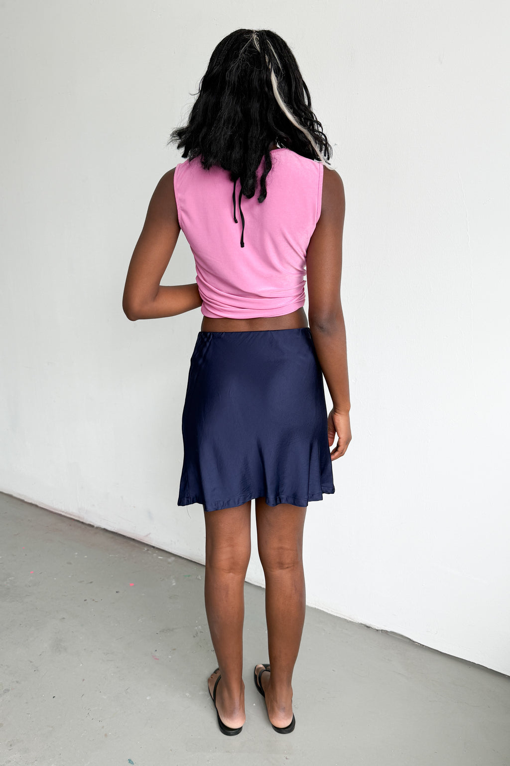 Dark Blue Flowey Skirt