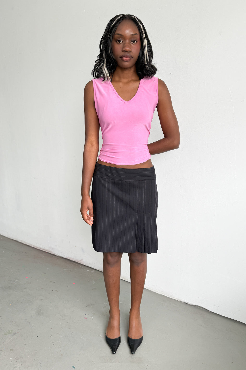 Skirt With Pleats Pinstripe