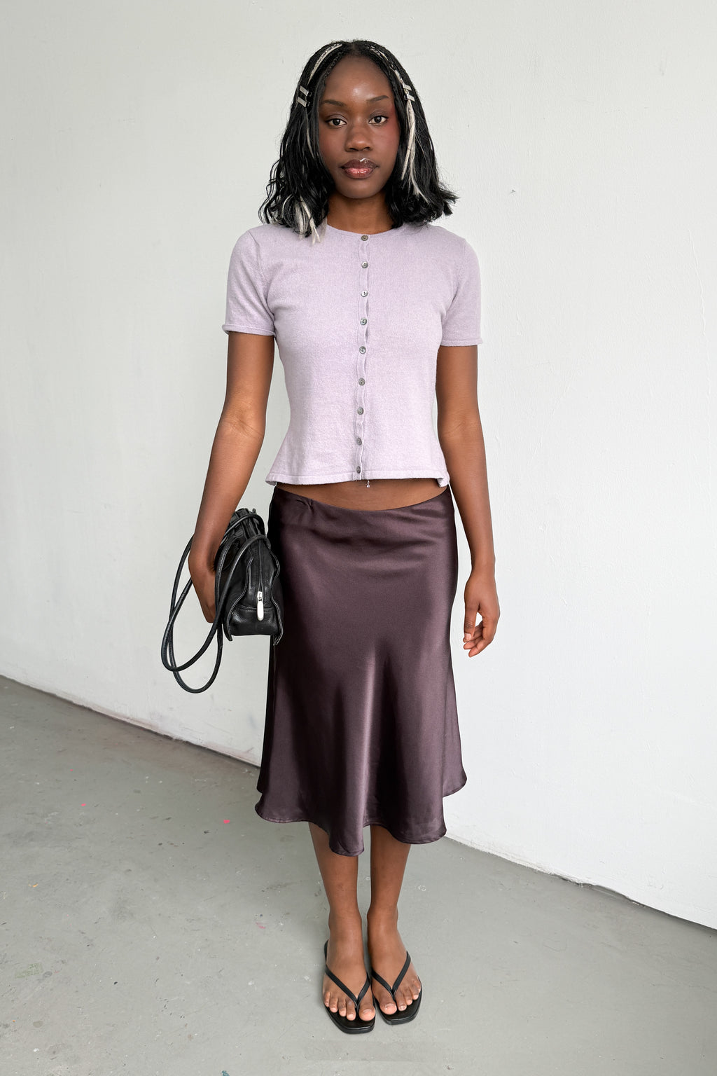 Brown Satin Skirt