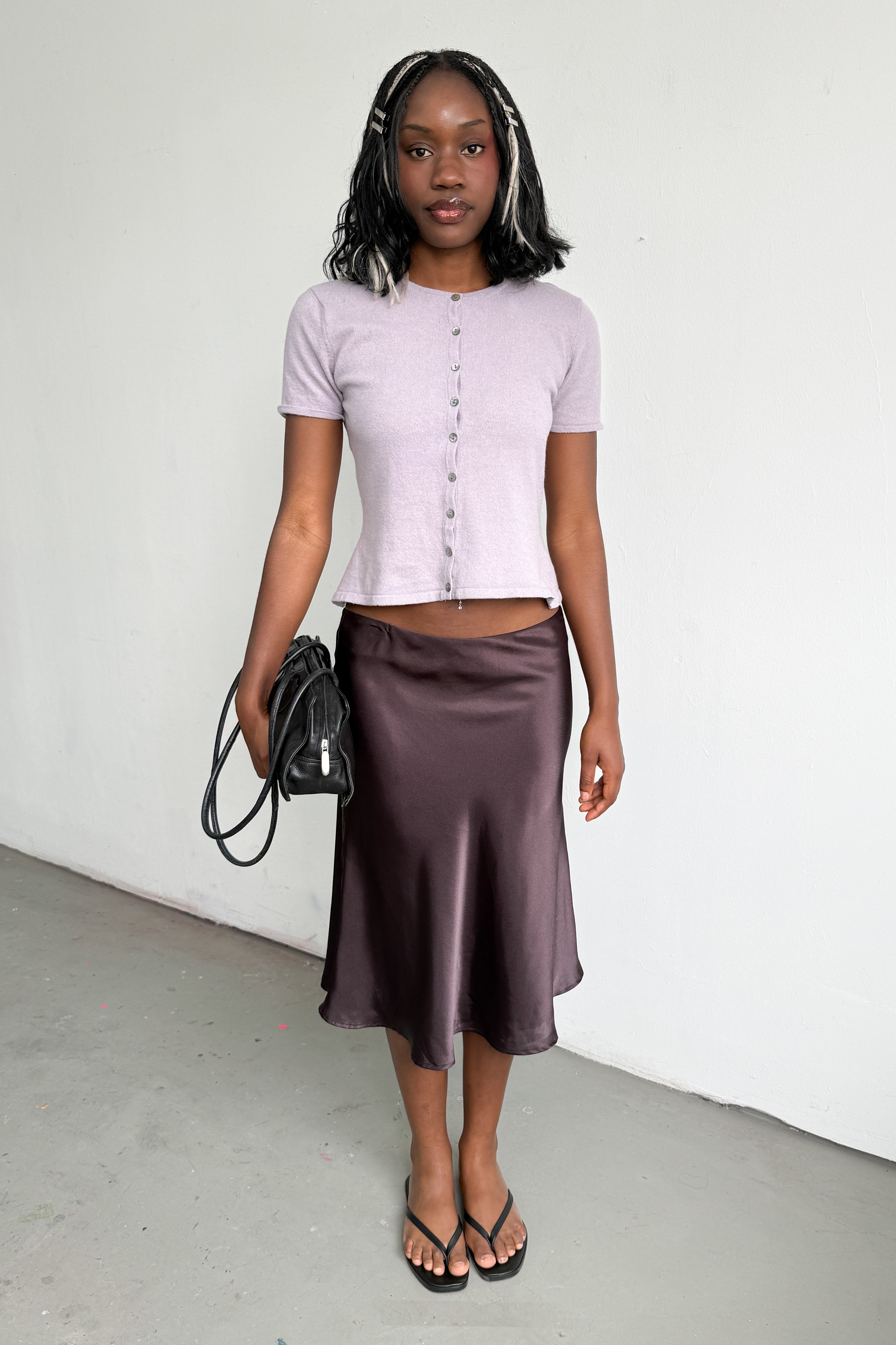 Brown Satin Skirt