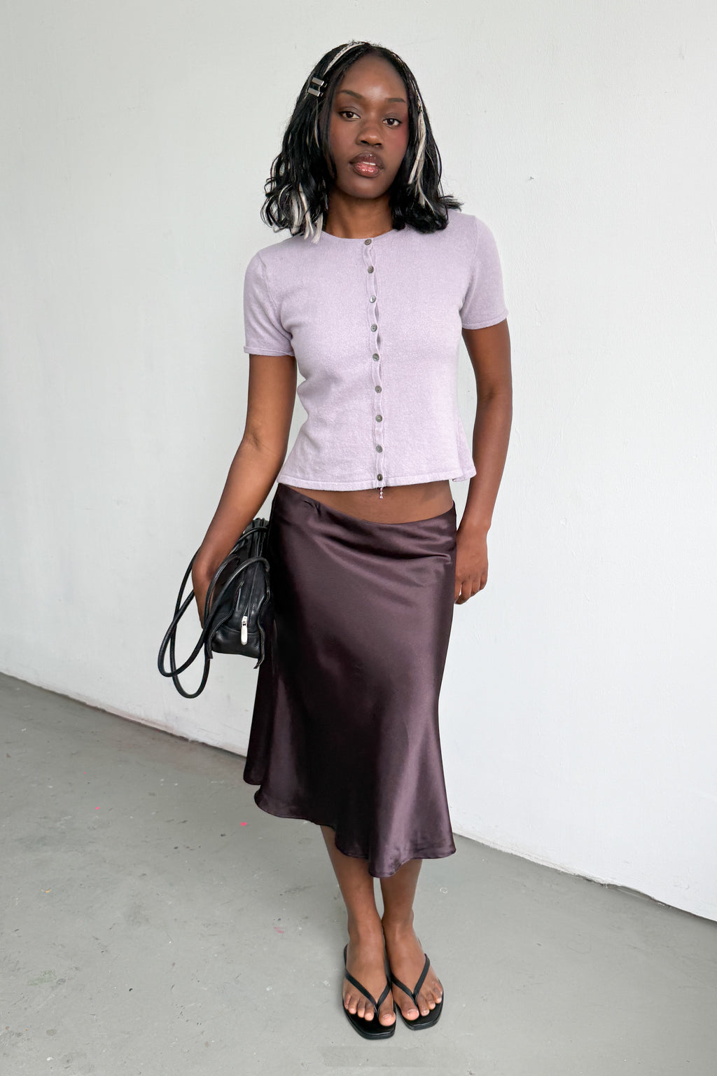 Brown Satin Skirt