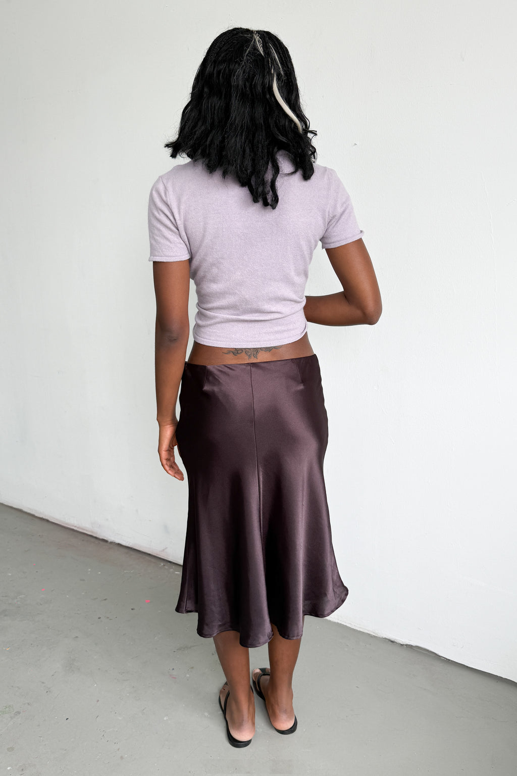 Brown Satin Skirt