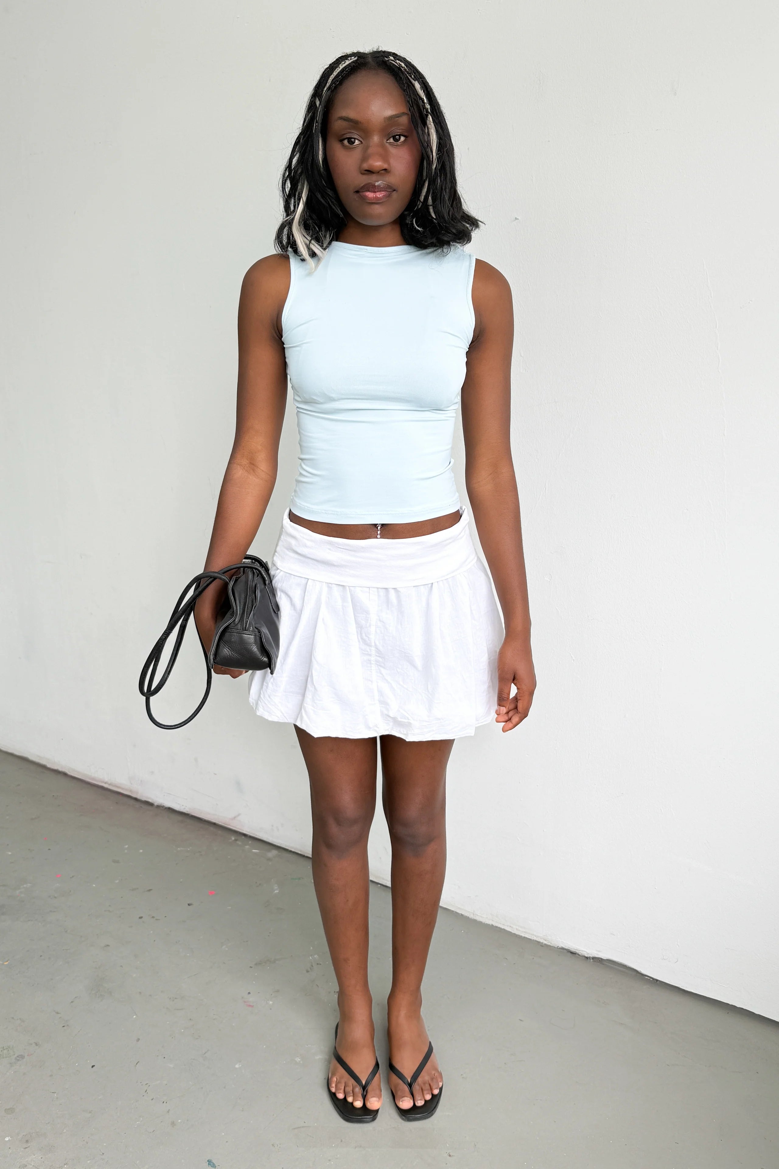 White Balloon Skirt / 2 Ways To Wear - Size S/M