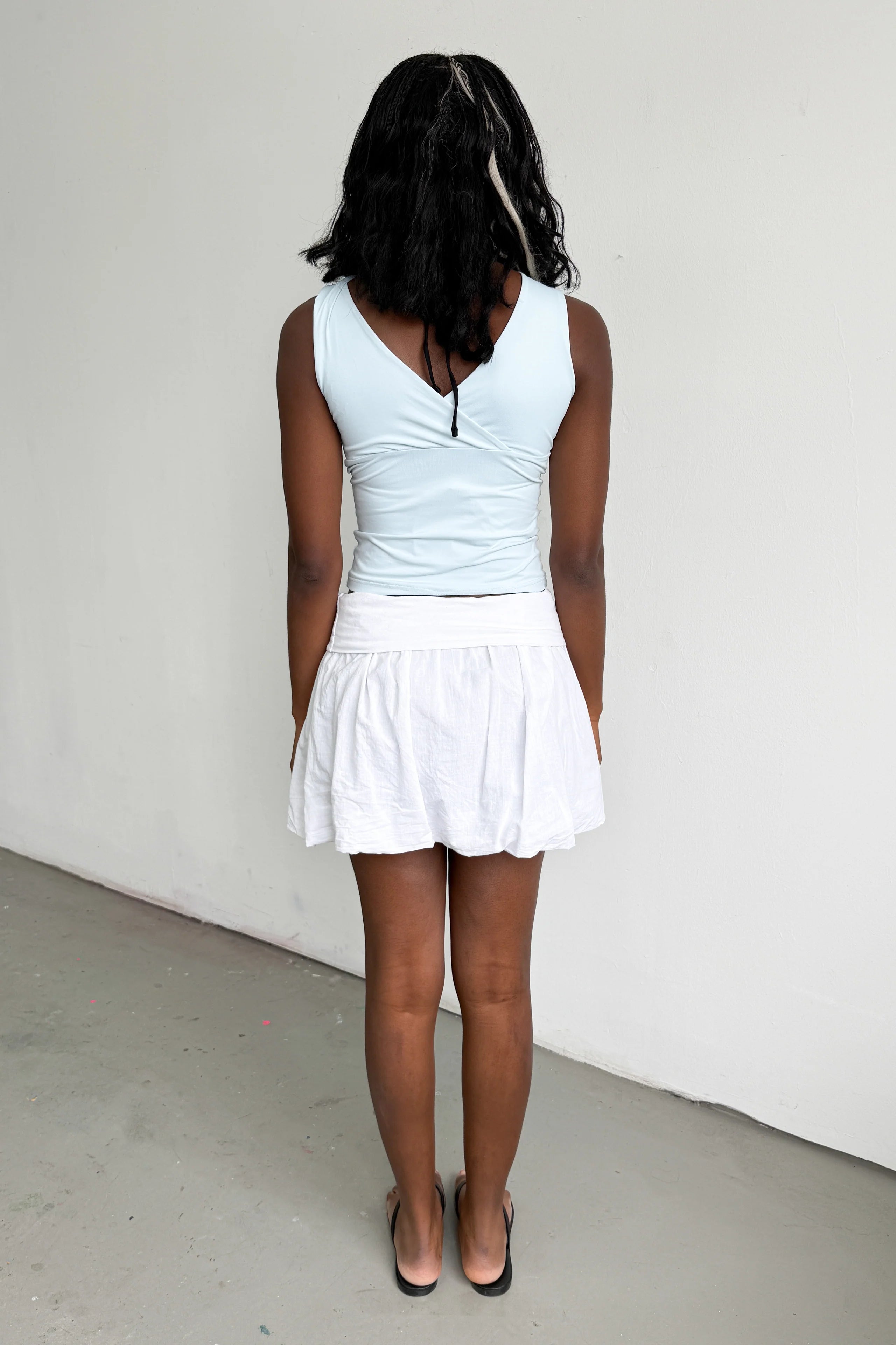 White Balloon Skirt / 2 Ways To Wear - Size S/M