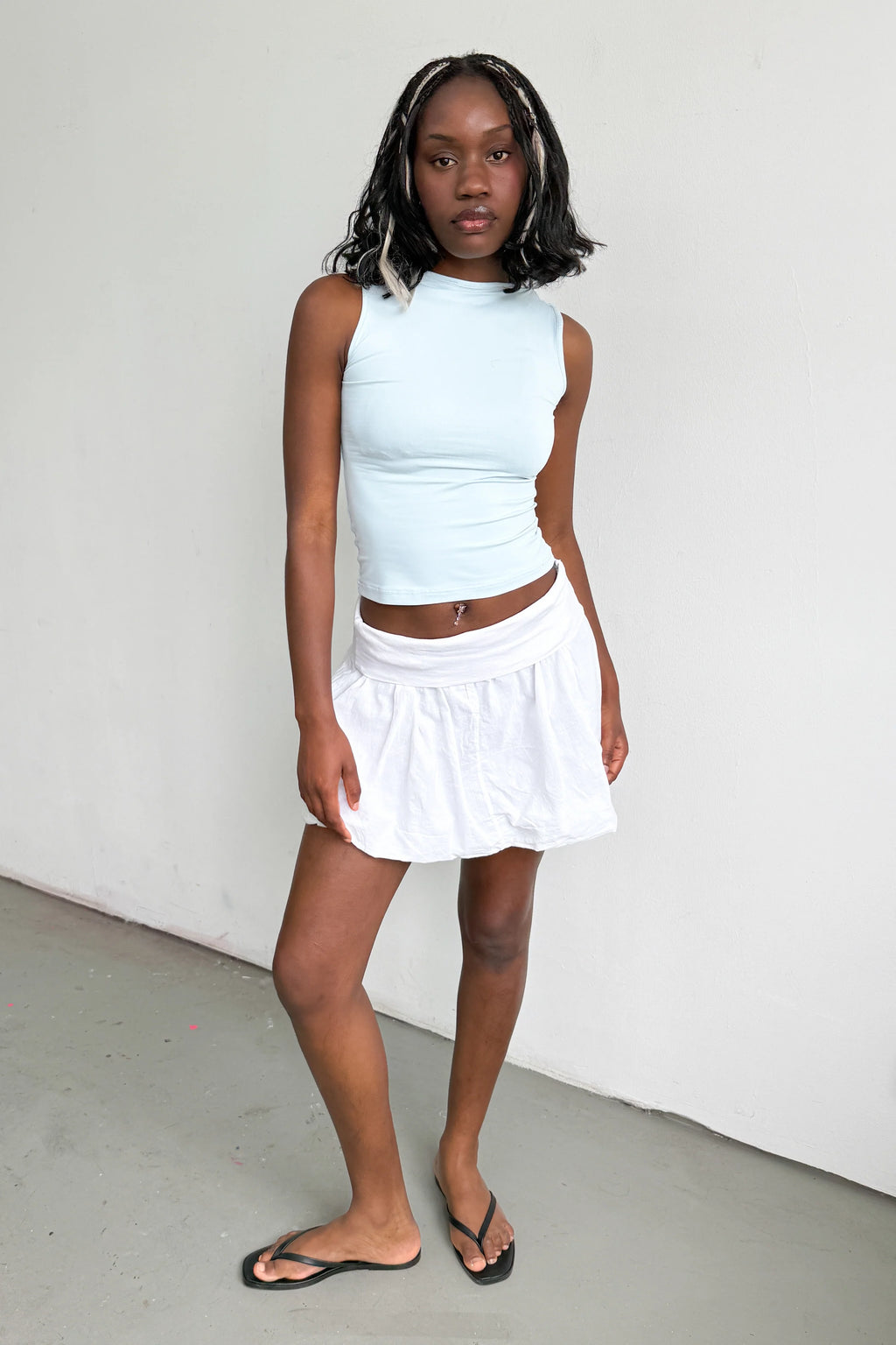 White Balloon Skirt / 2 Ways To Wear - Size S/M