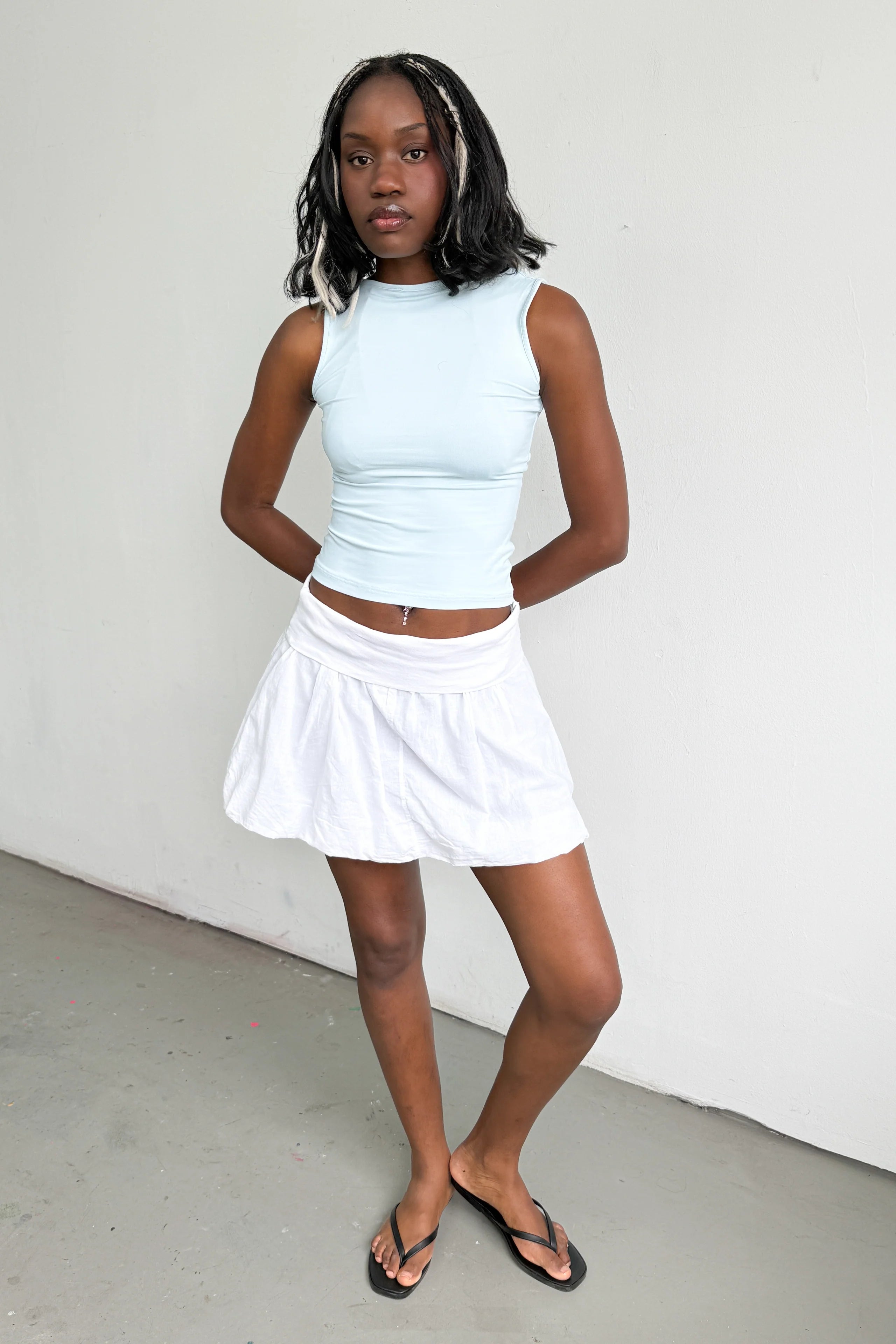 White Balloon Skirt / 2 Ways To Wear - Size S/M