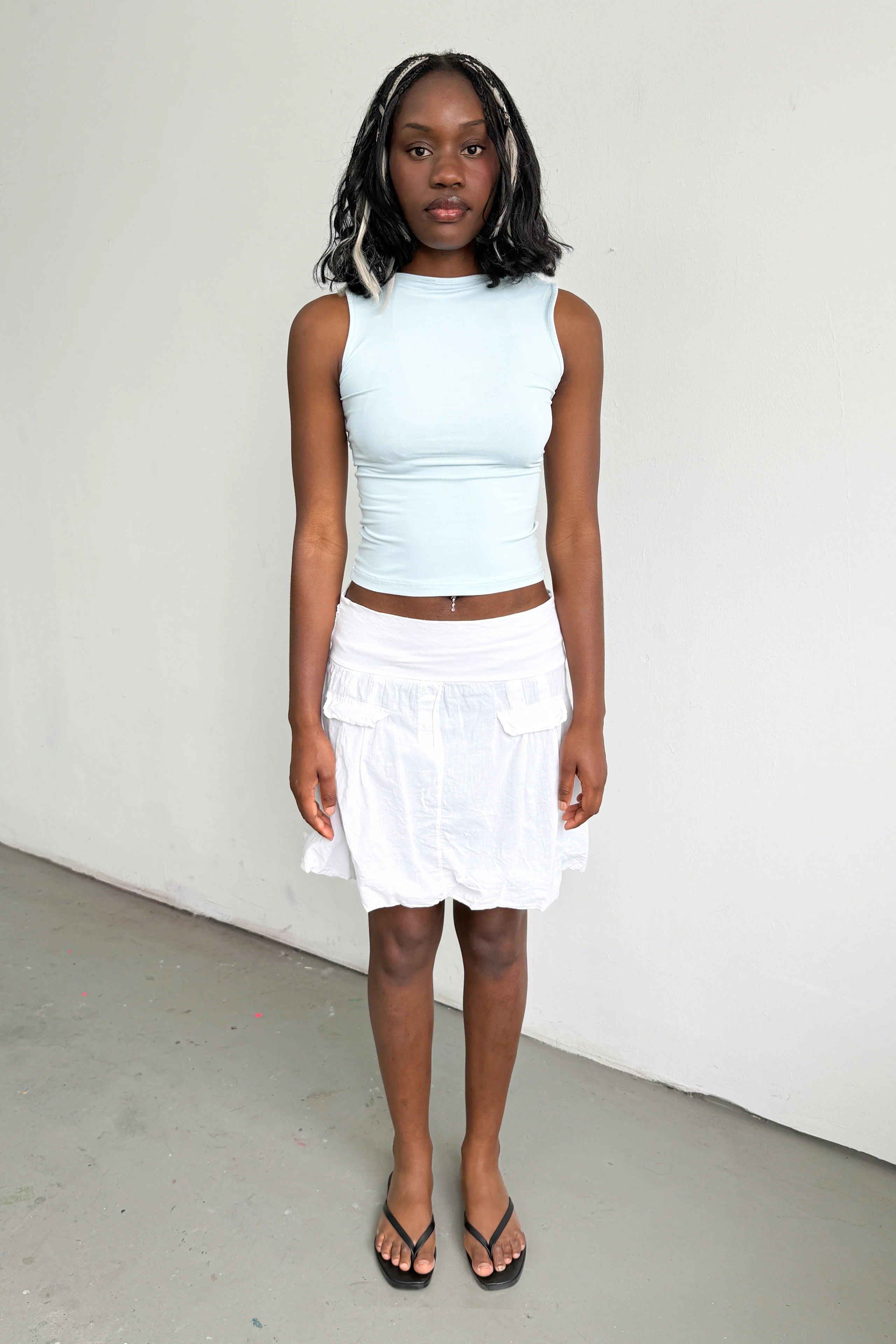 White Balloon Skirt / 2 Ways To Wear - Size S/M