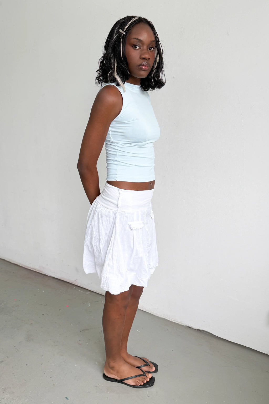 White Balloon Skirt / 2 Ways To Wear - Size S/M