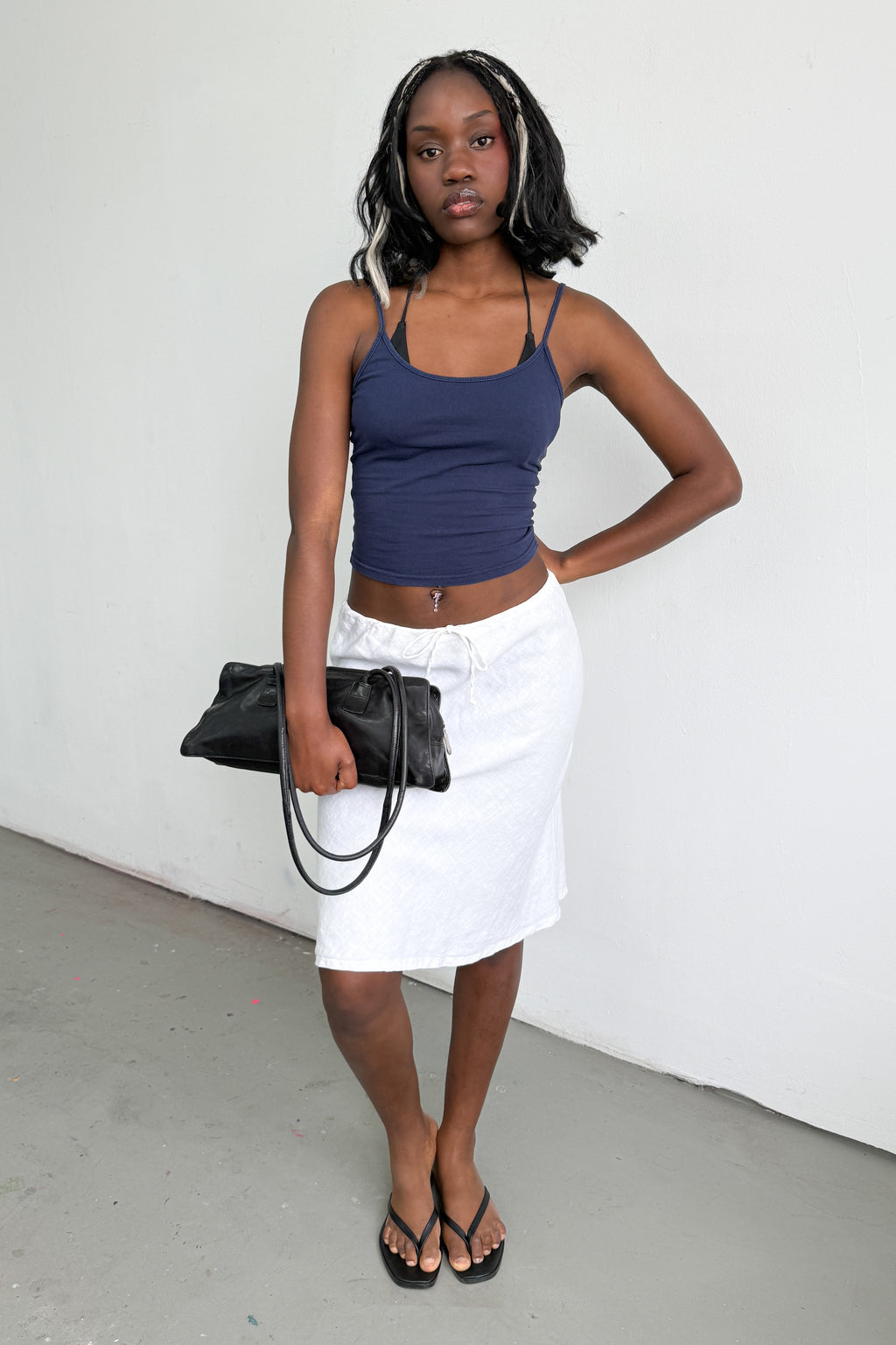 Dark Blue Strap Top