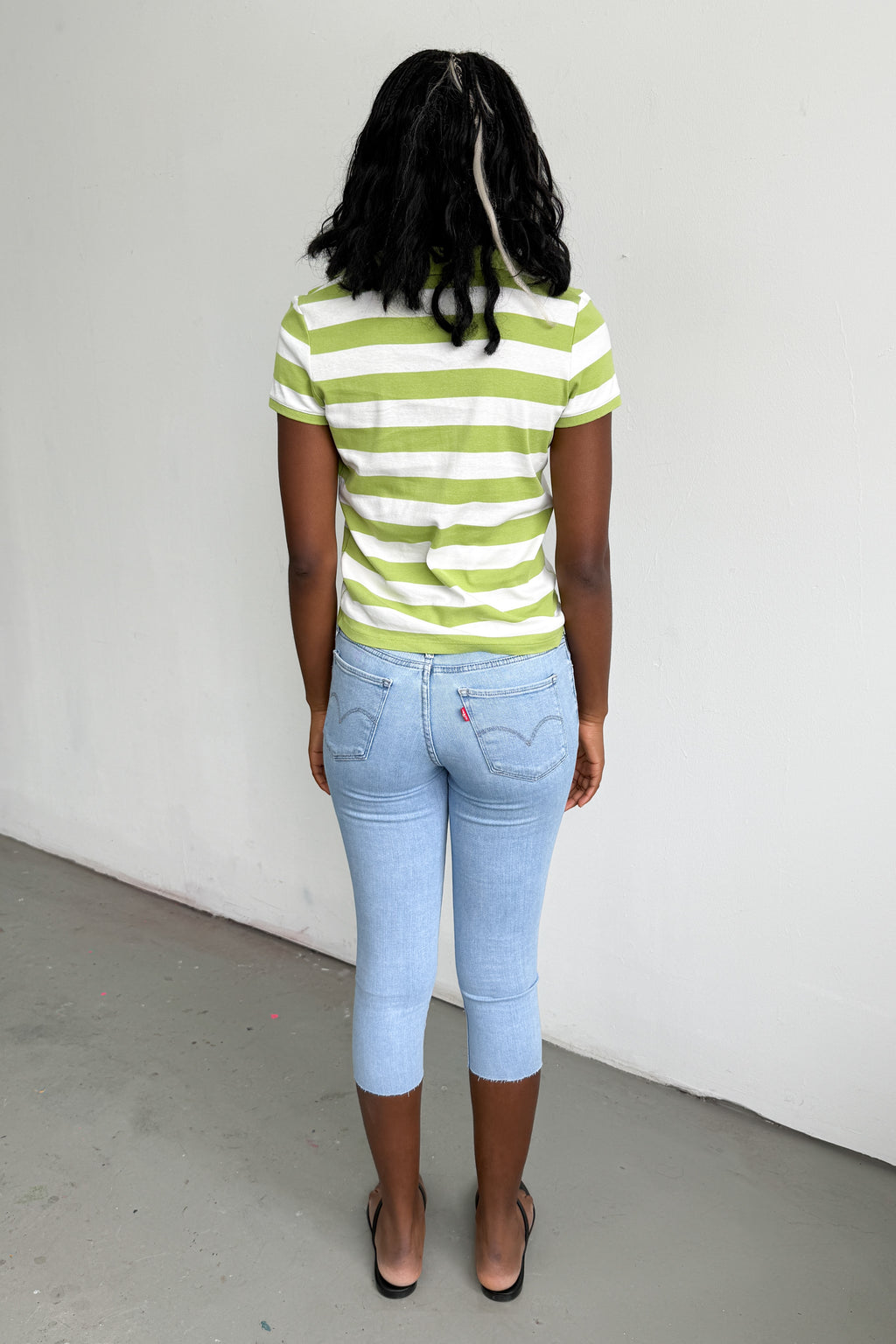 Green White Polo Tee