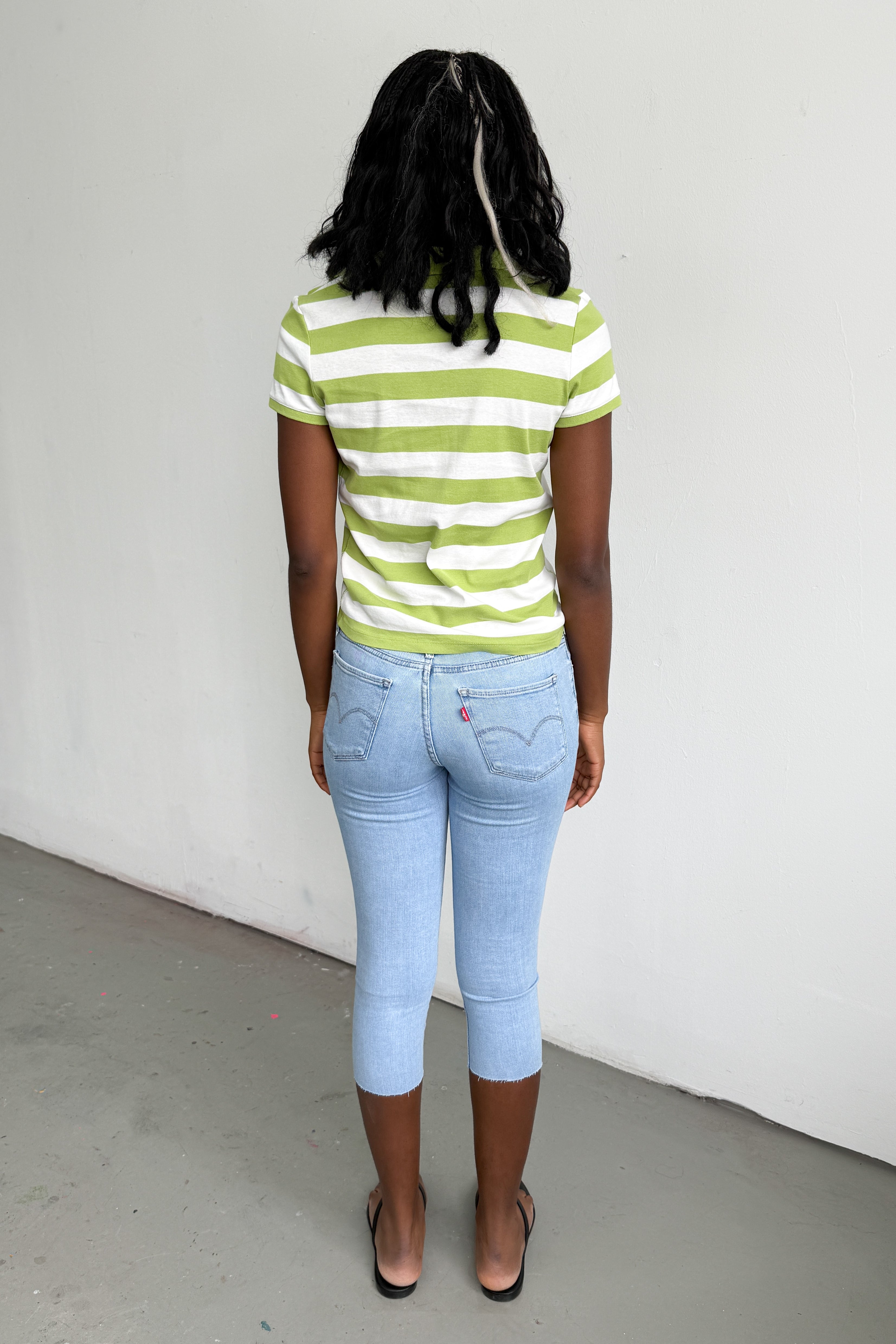 Green White Polo Tee