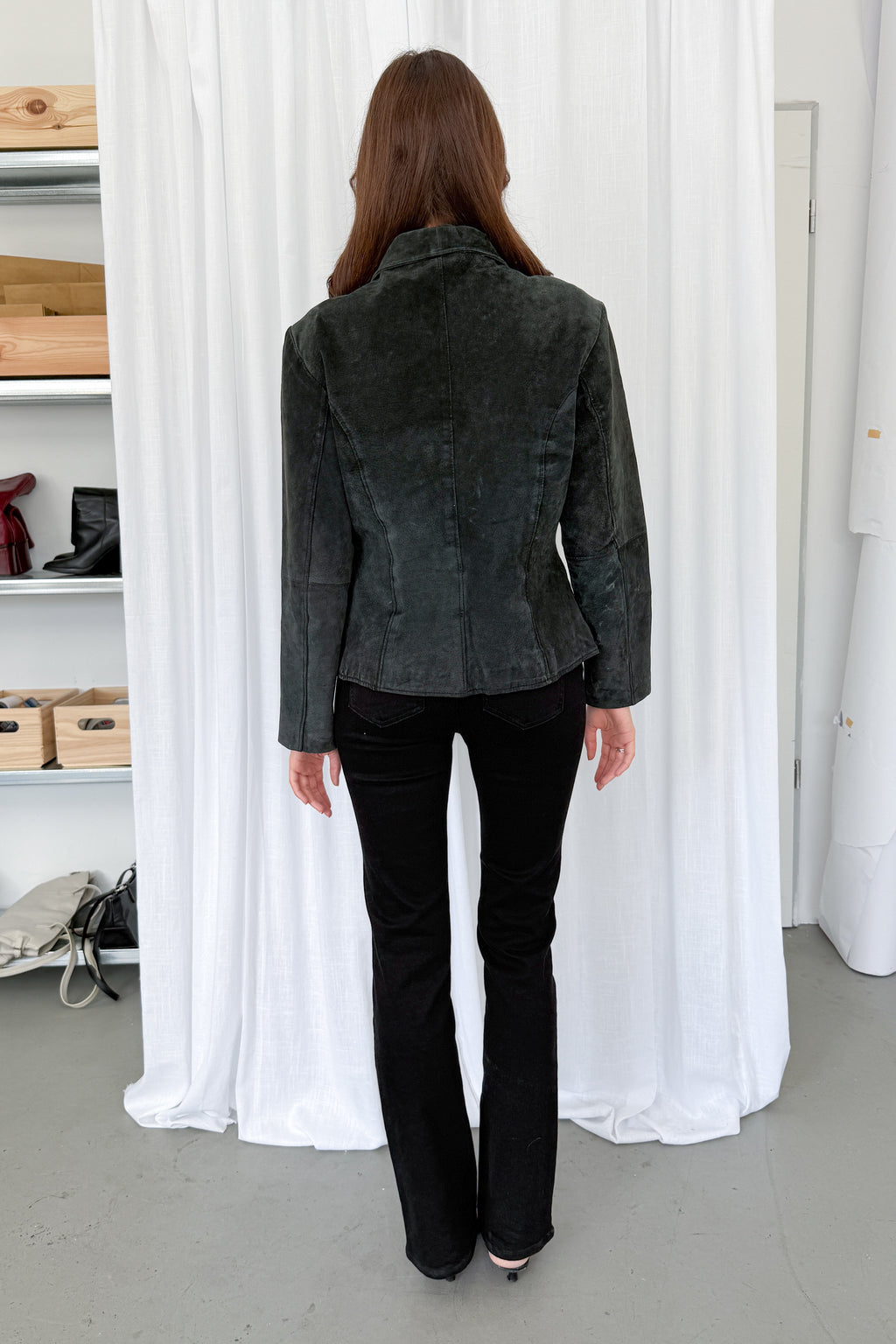 Suede Jacket Dark Green - Size L