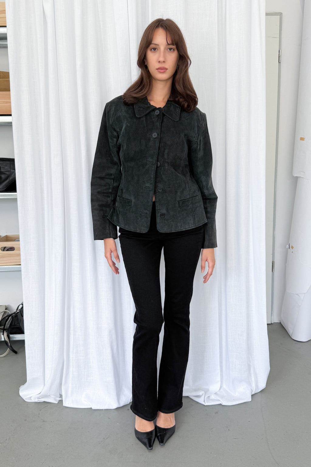 Suede Jacket Dark Green - Size L