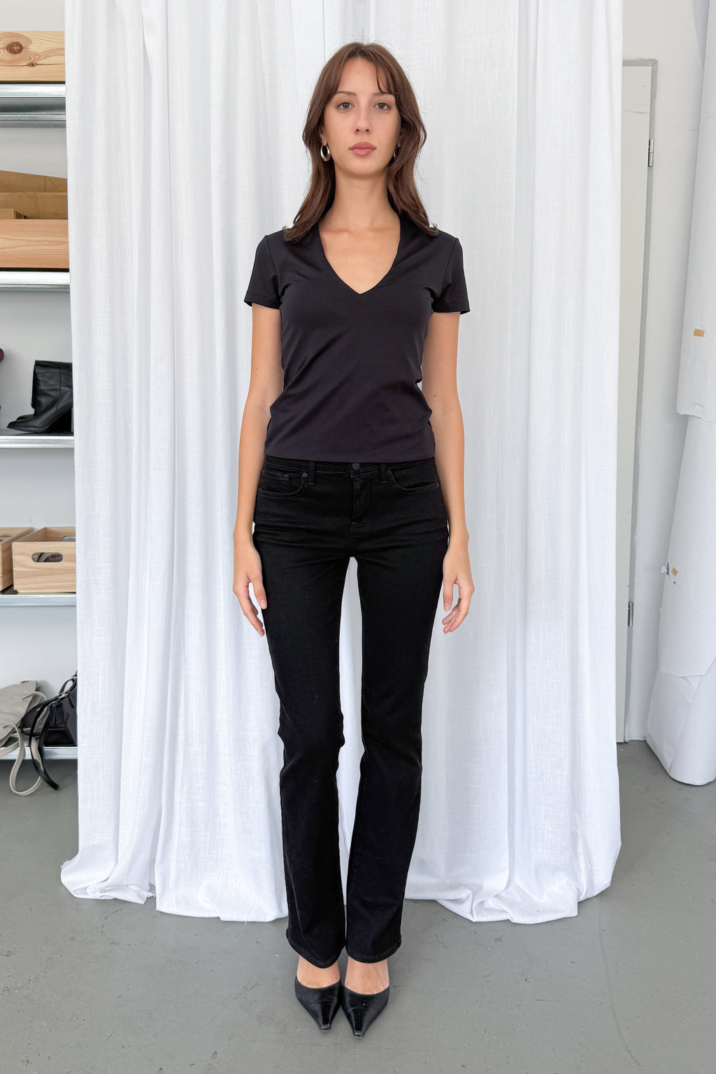 Black Bootcut Jeans - Size S S/M