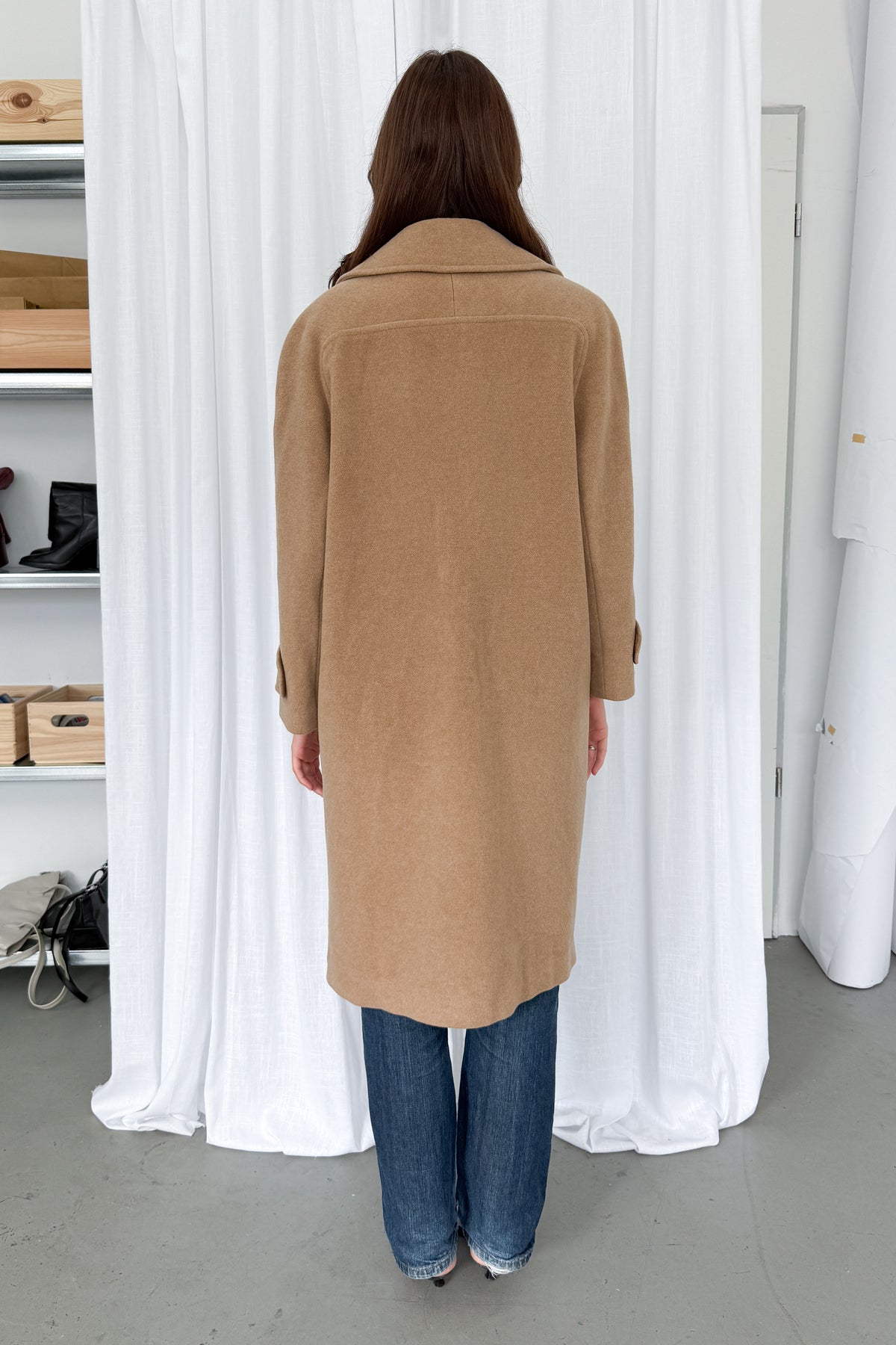 Camel Coat Cashmere Wool Made in England 2 - Size L
