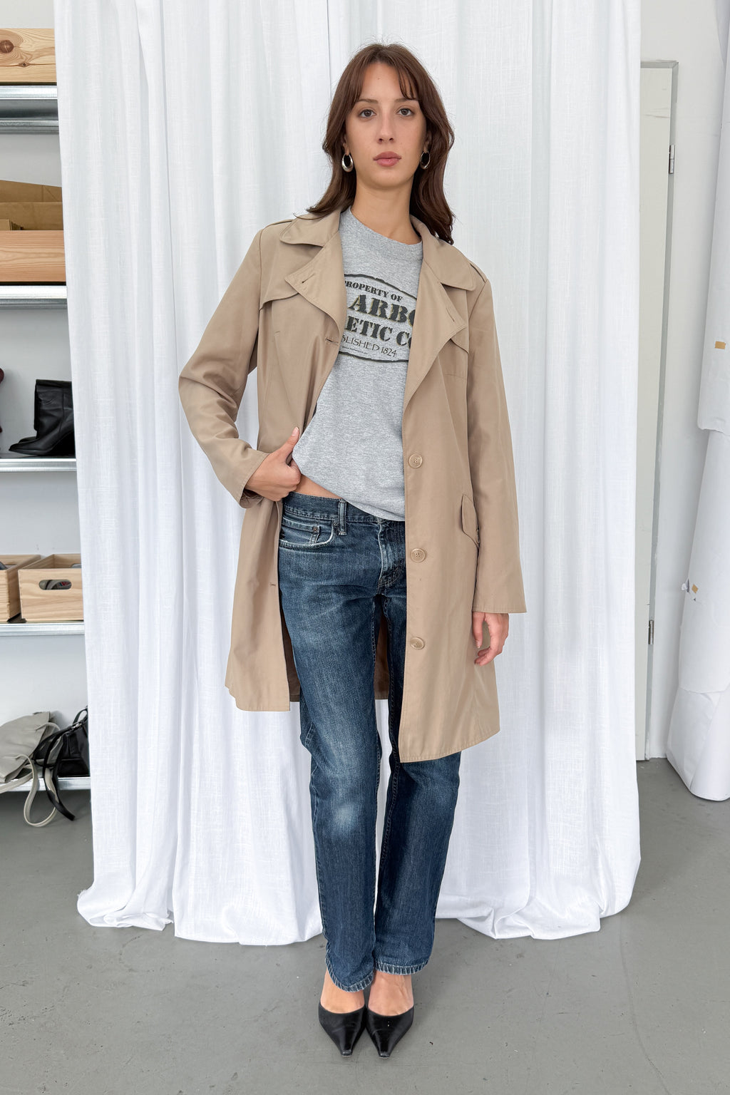 Beige Trench - Size L