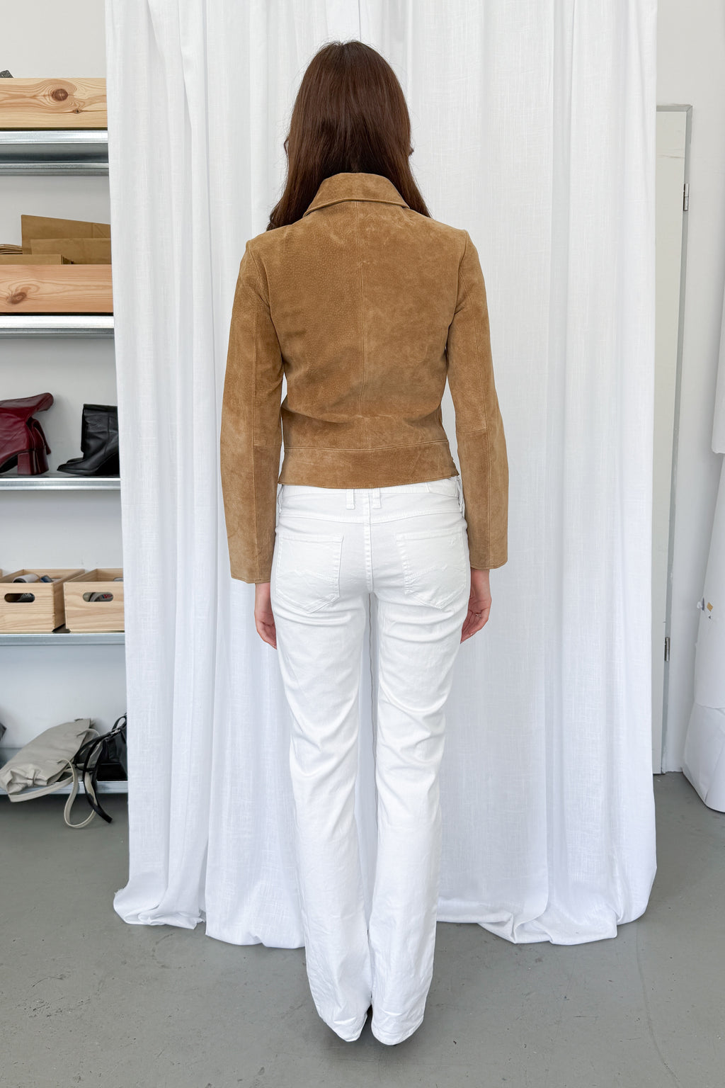 Beige Suede Jacket - Size S