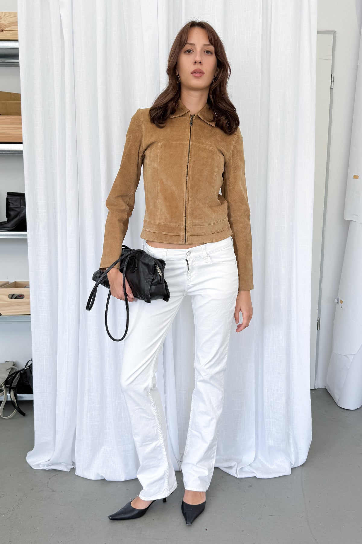 Beige Suede Jacket - Size S