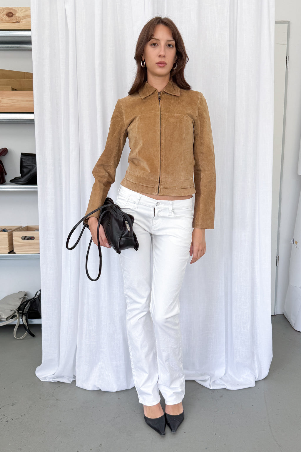Beige Suede Jacket - Size S