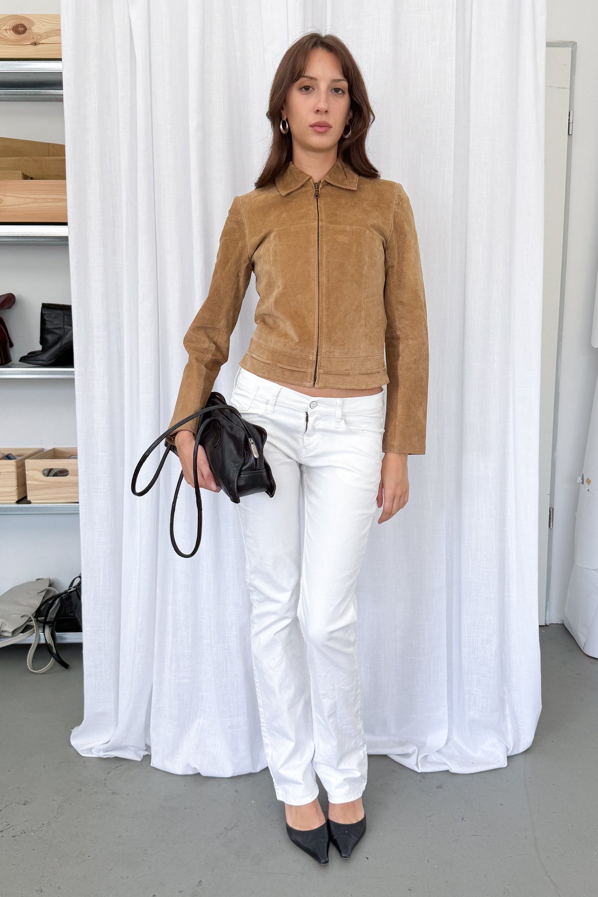 Beige Suede Jacket - Size S