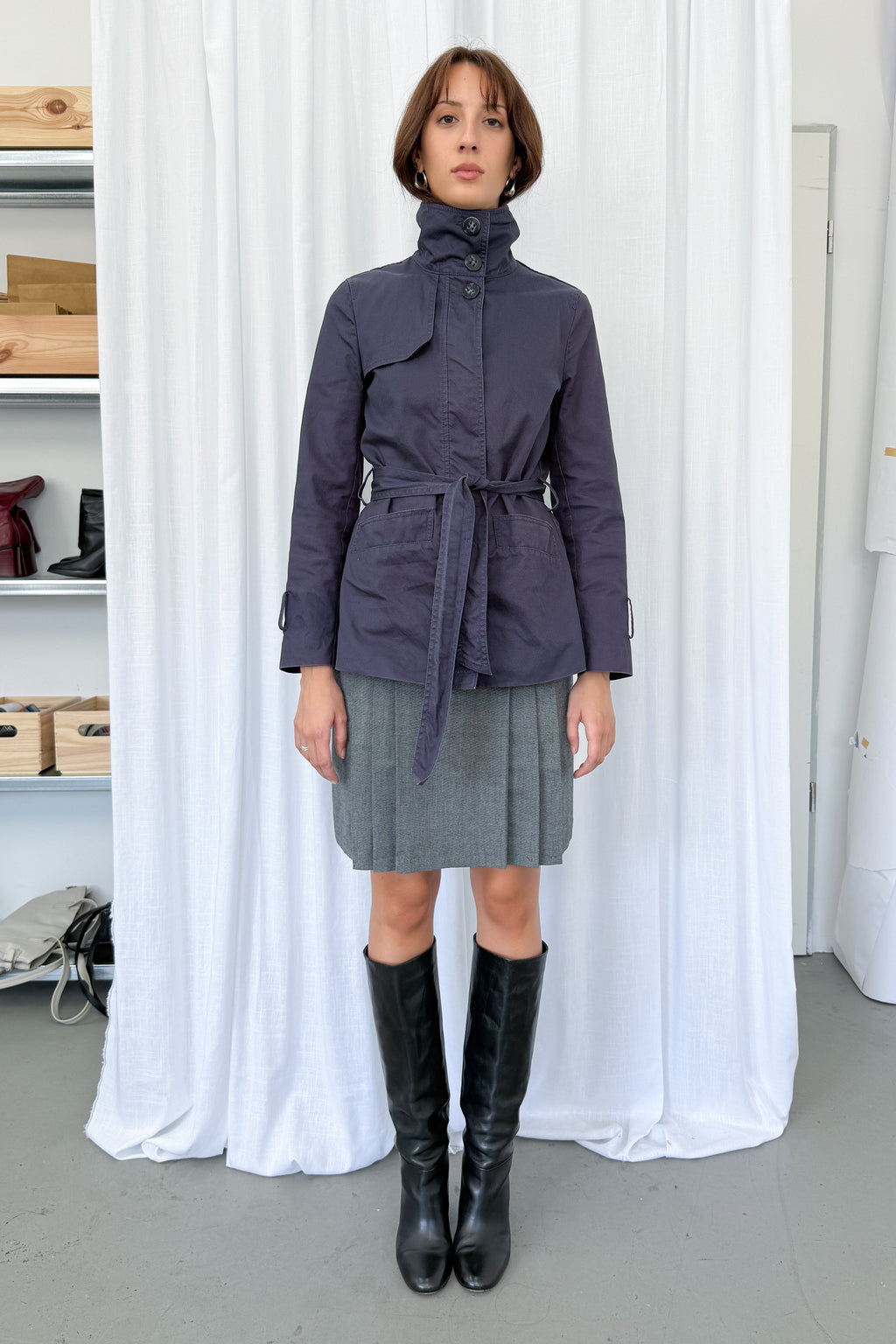 Navy Short Trench - Size S/M