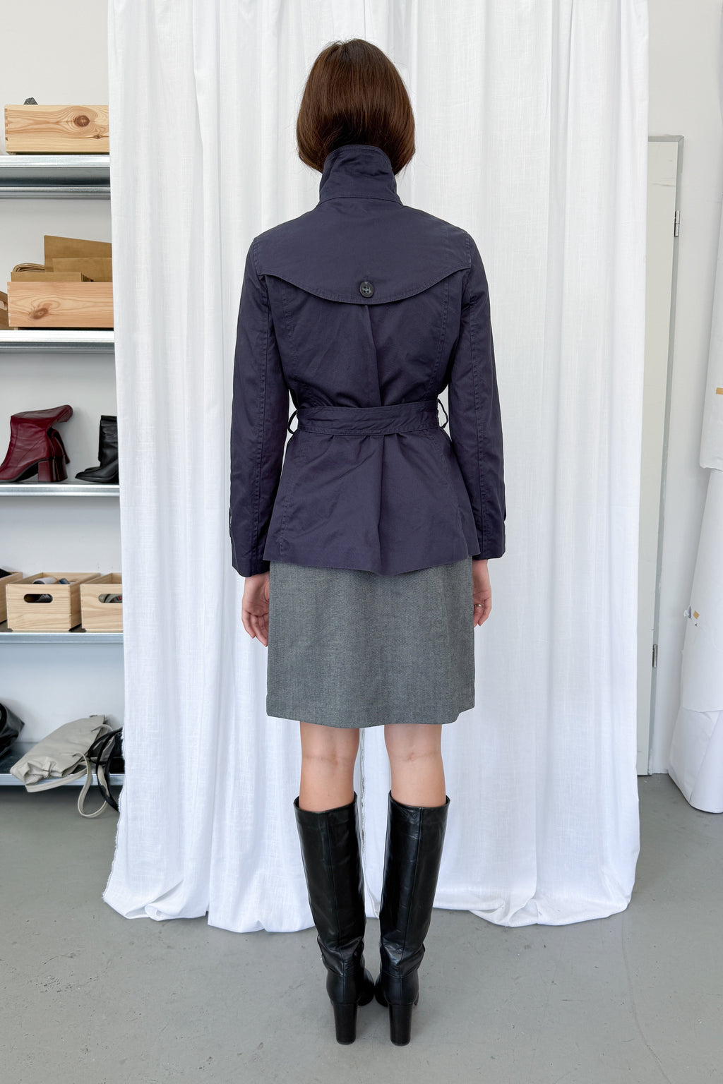 Navy Short Trench - Size S/M