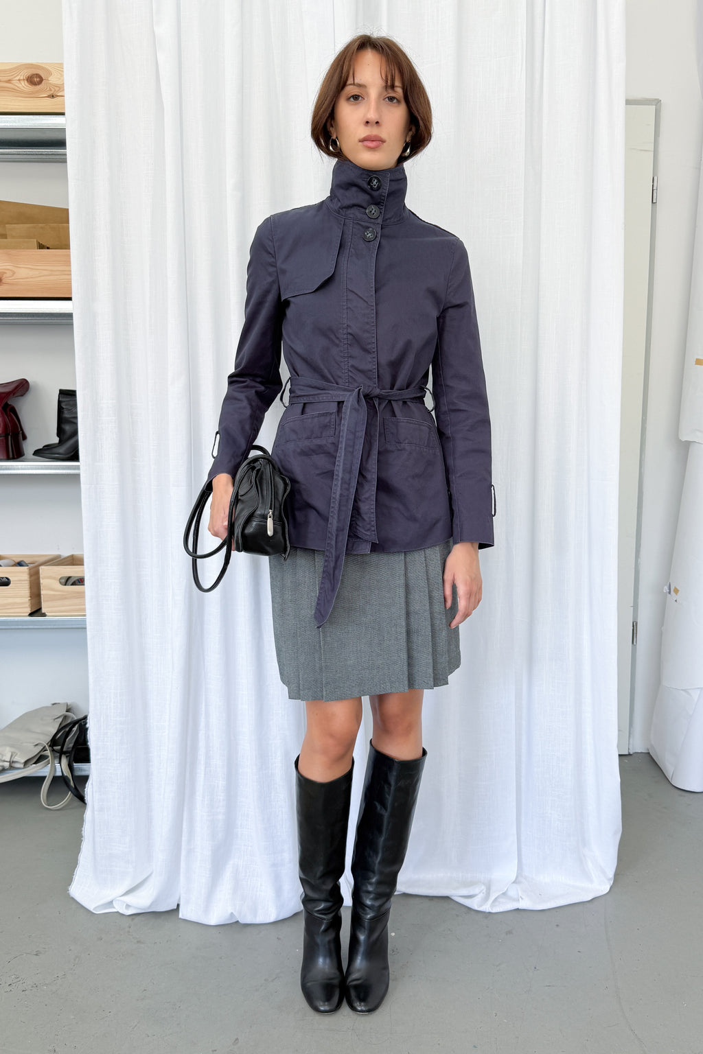 Navy Short Trench - Size S/M