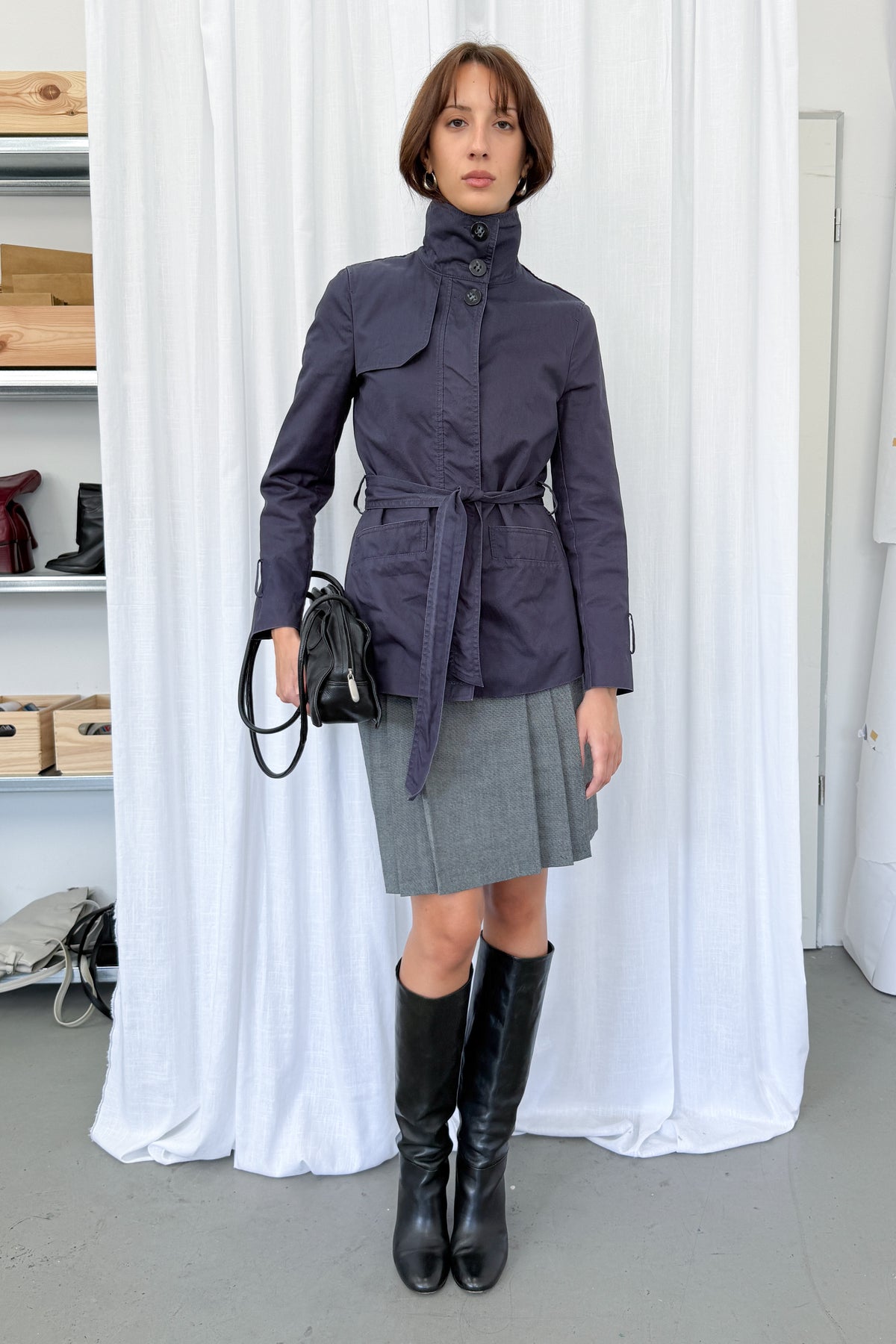 Navy Short Trench - Size S/M