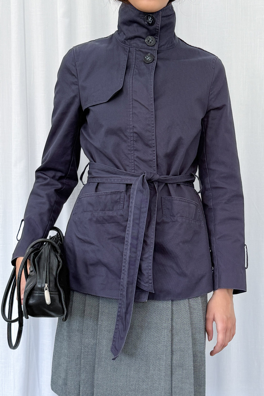 Navy Short Trench - Size S/M