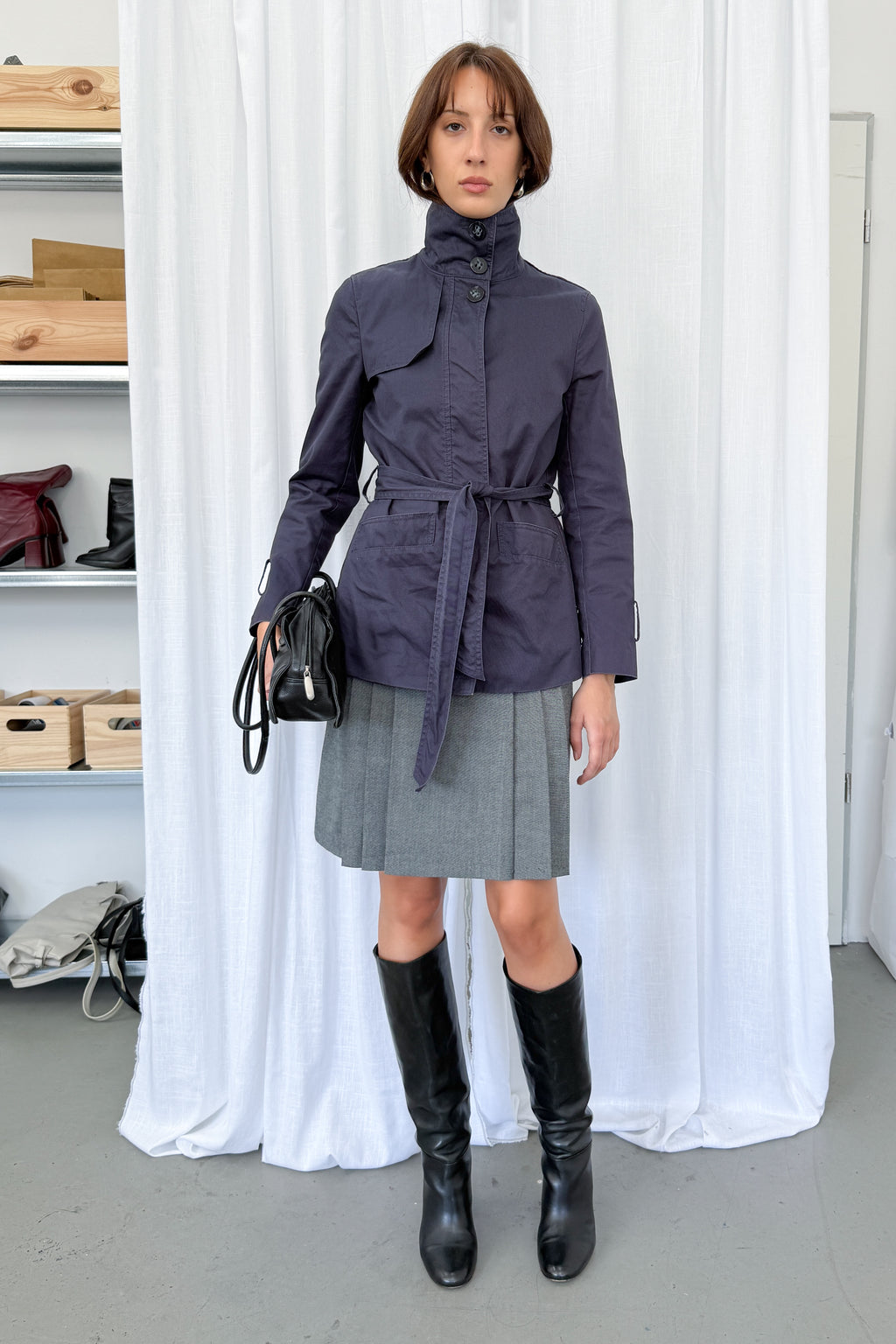 Navy Short Trench - Size S/M