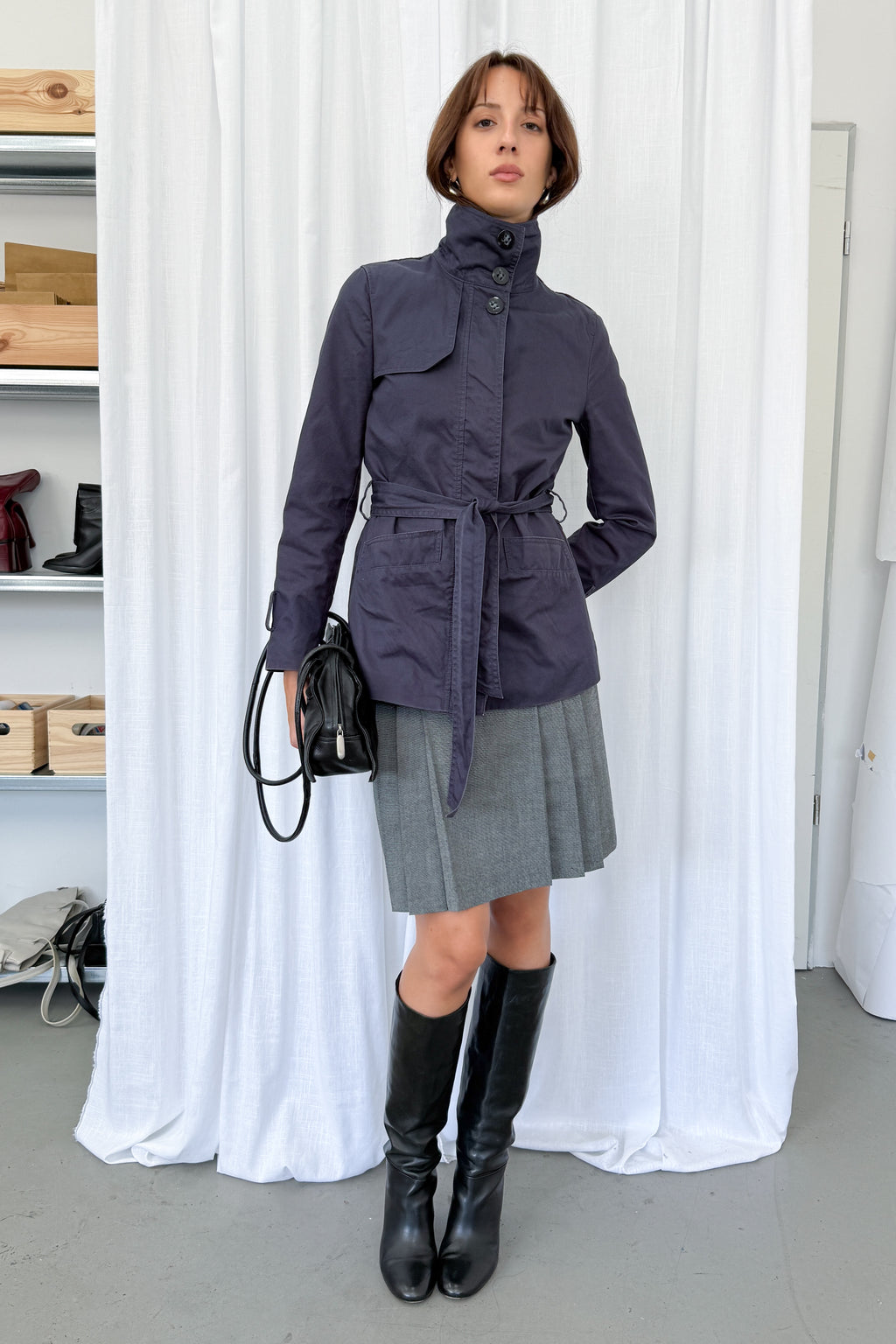 Navy Short Trench - Size S/M