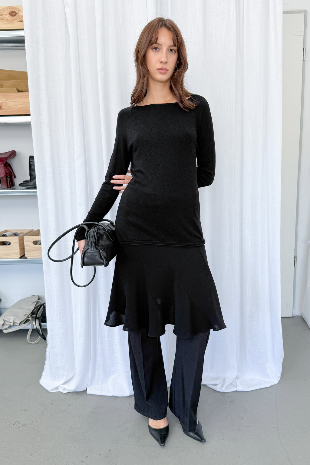 Black Skirt Flowy - Size S/M
