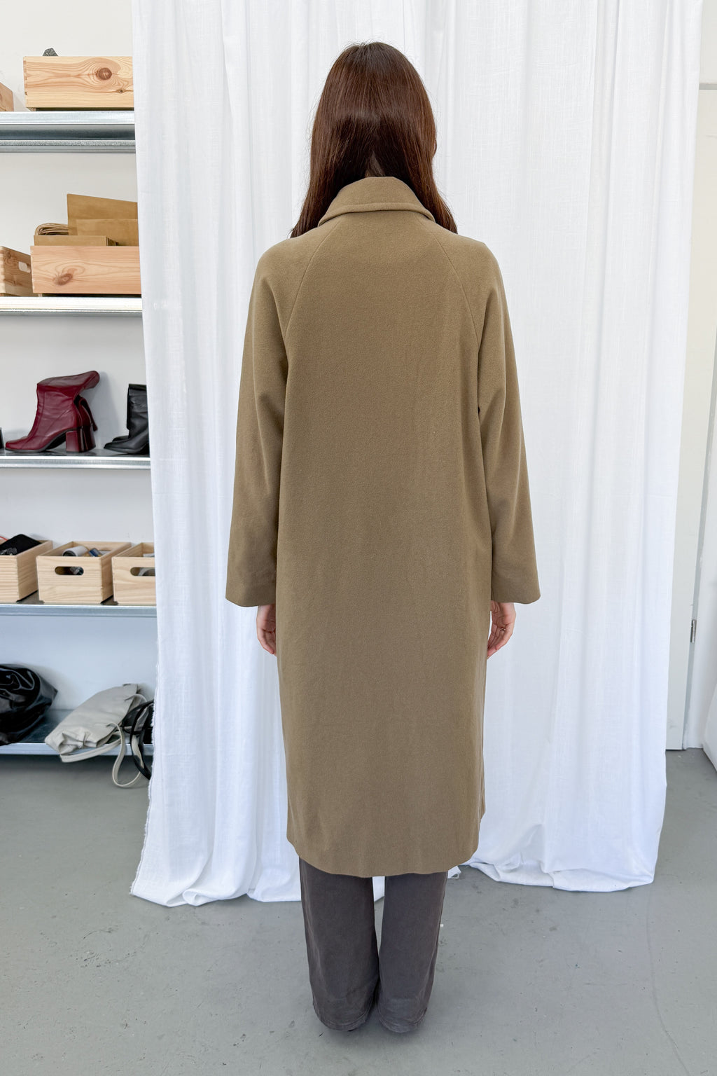 Light Brown Wool Coat - Size S