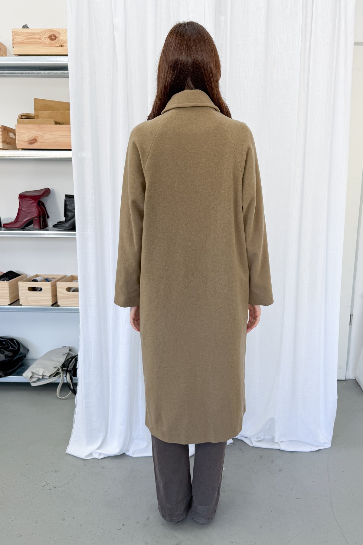 Light Brown Wool Coat - Size S