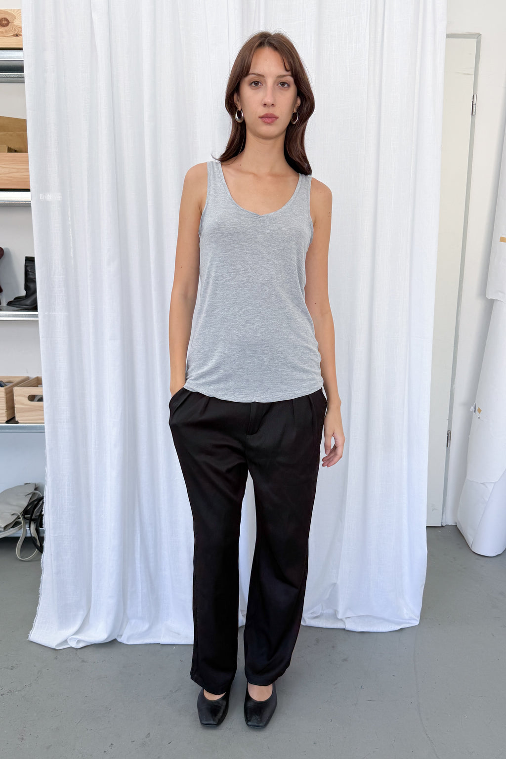Black Suit Trousers Wide Leg - Size S