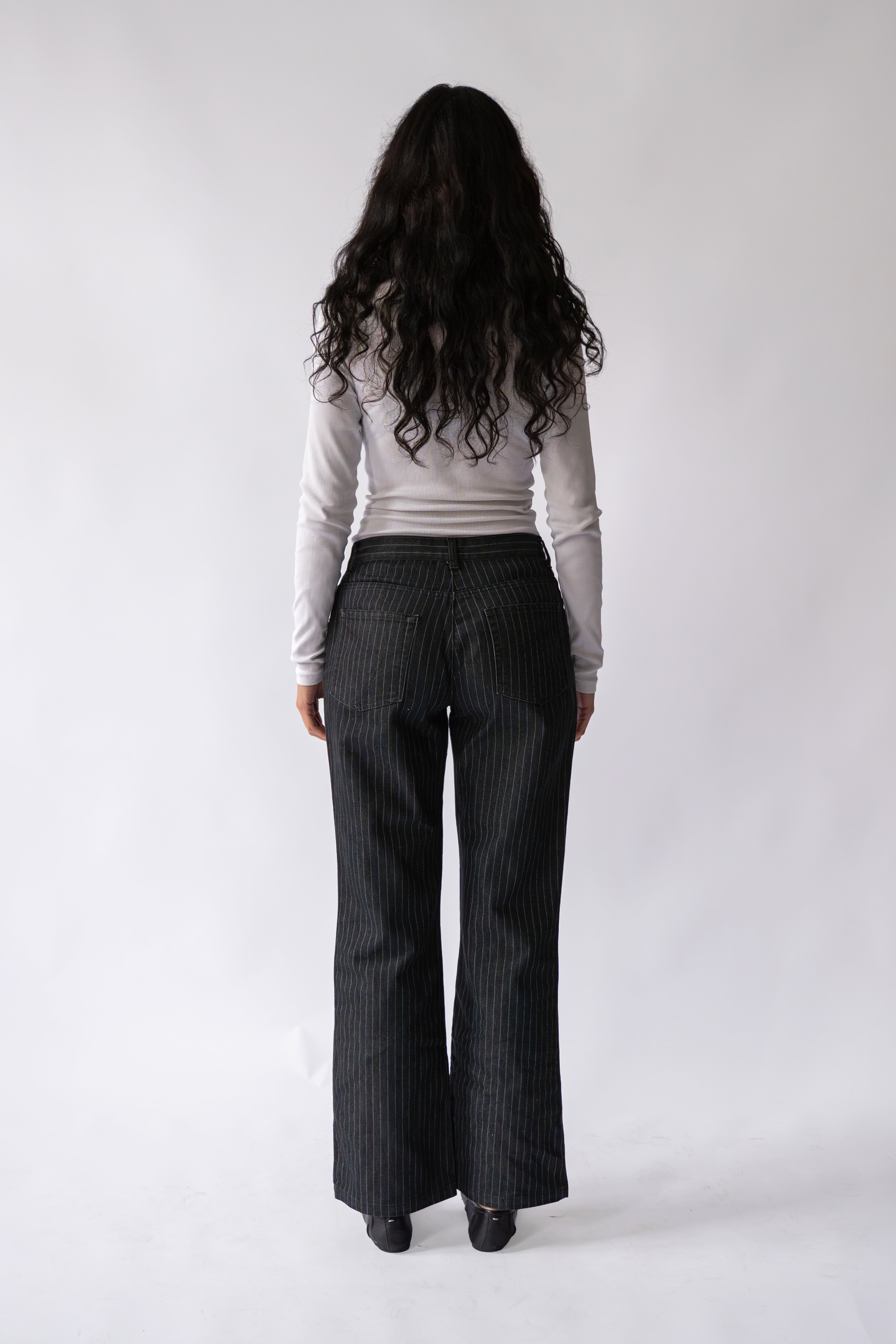 Black Pinstripe Jeans