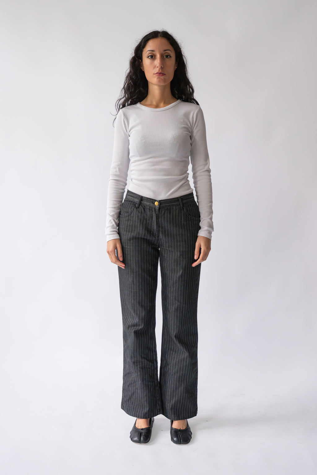 Black Pinstripe Jeans