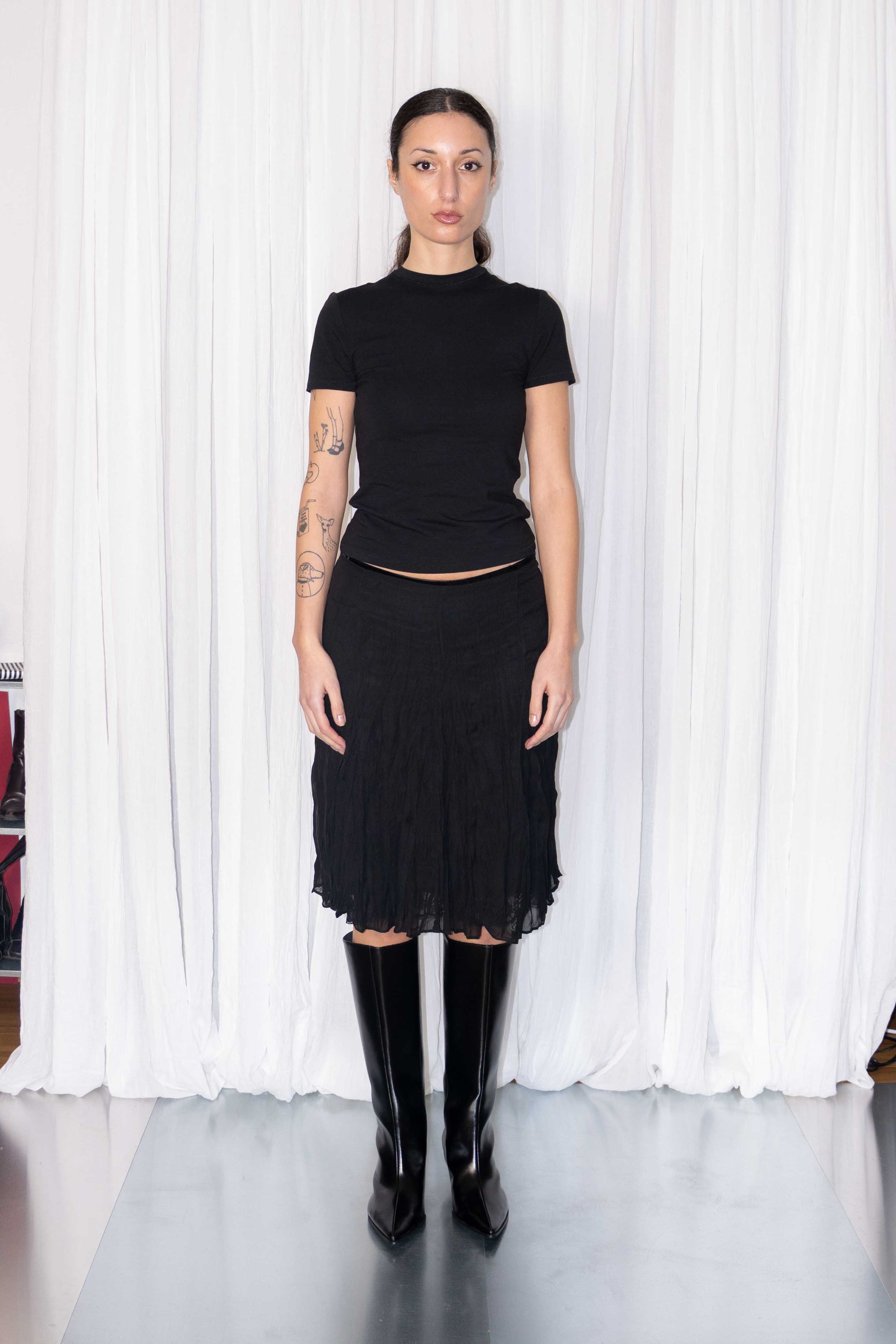 Black Mesh Midi Skirt Size L