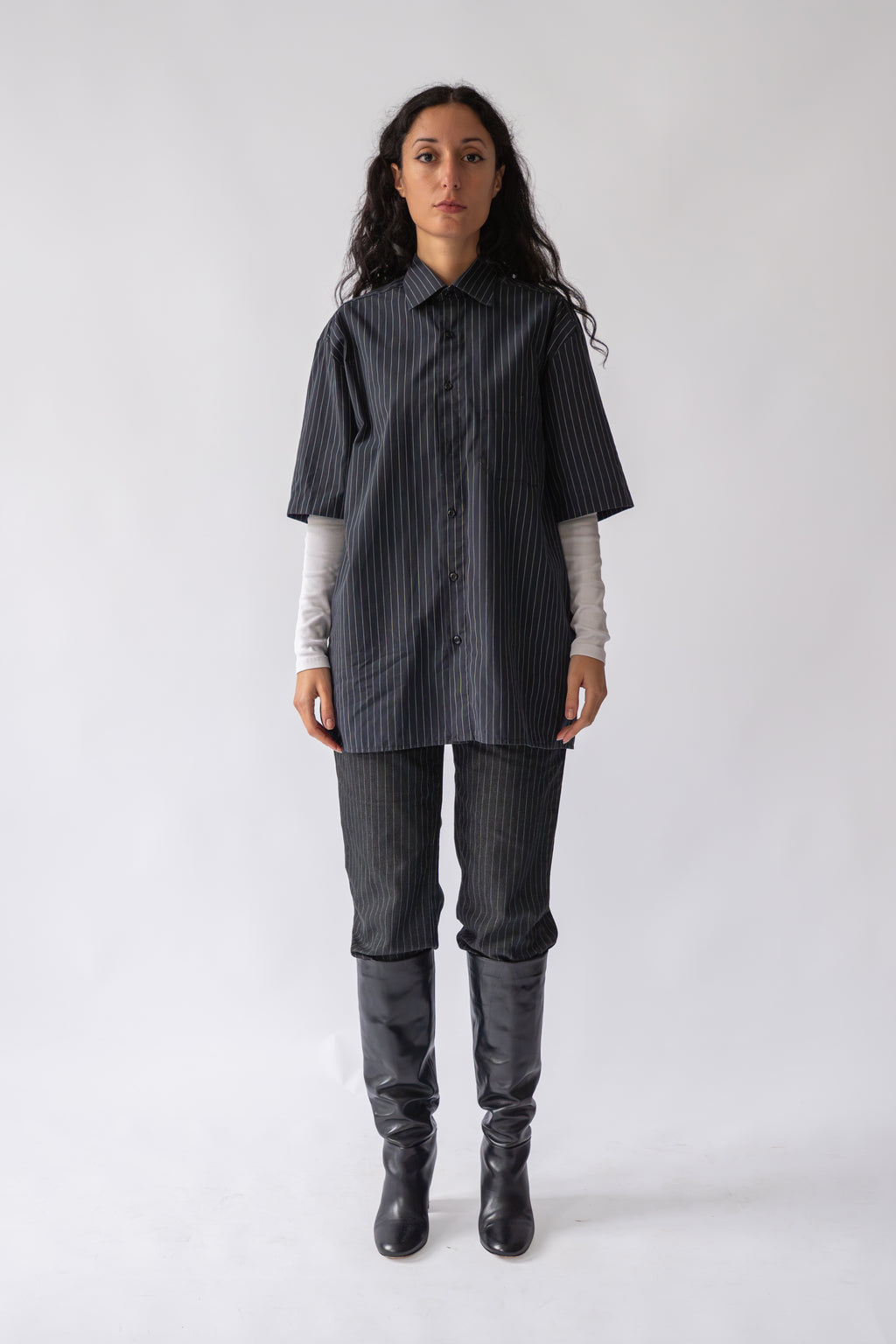 Black Pinstripe Jeans